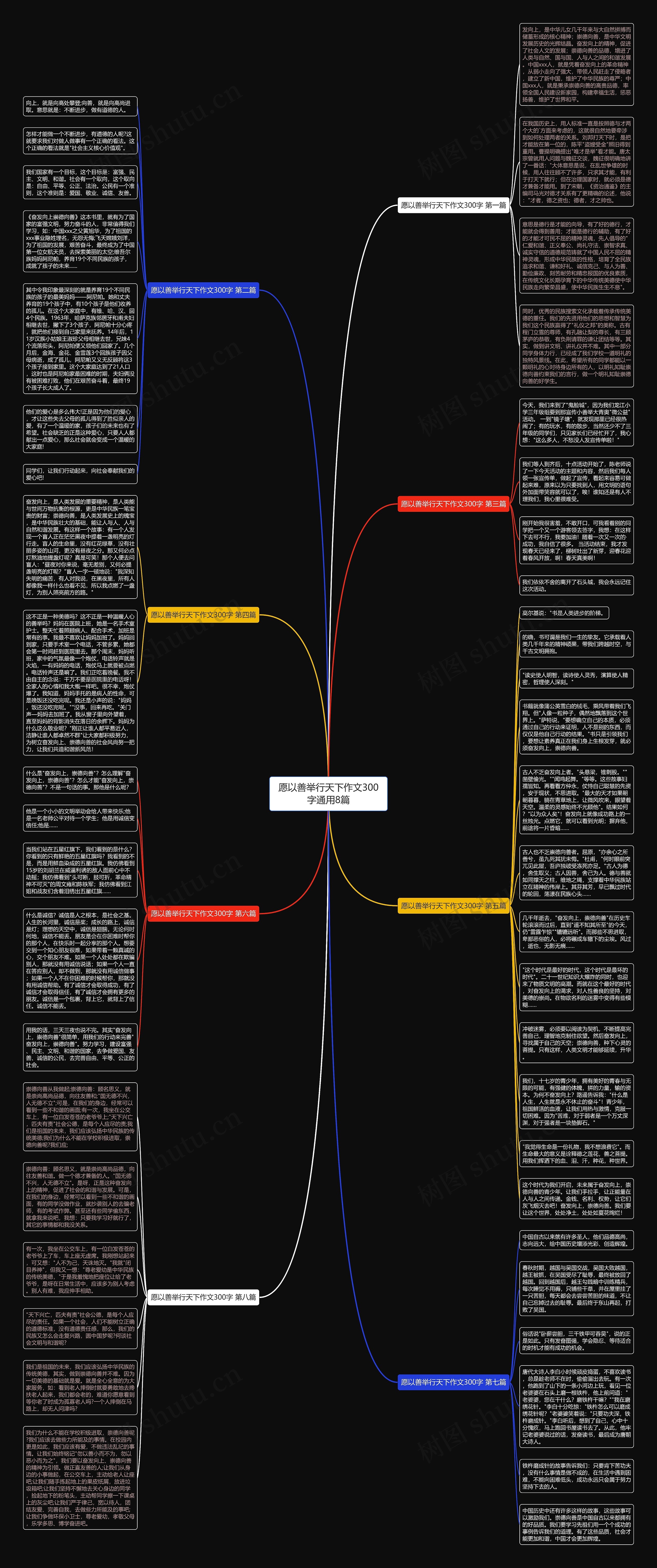愿以善举行天下作文300字通用8篇思维导图