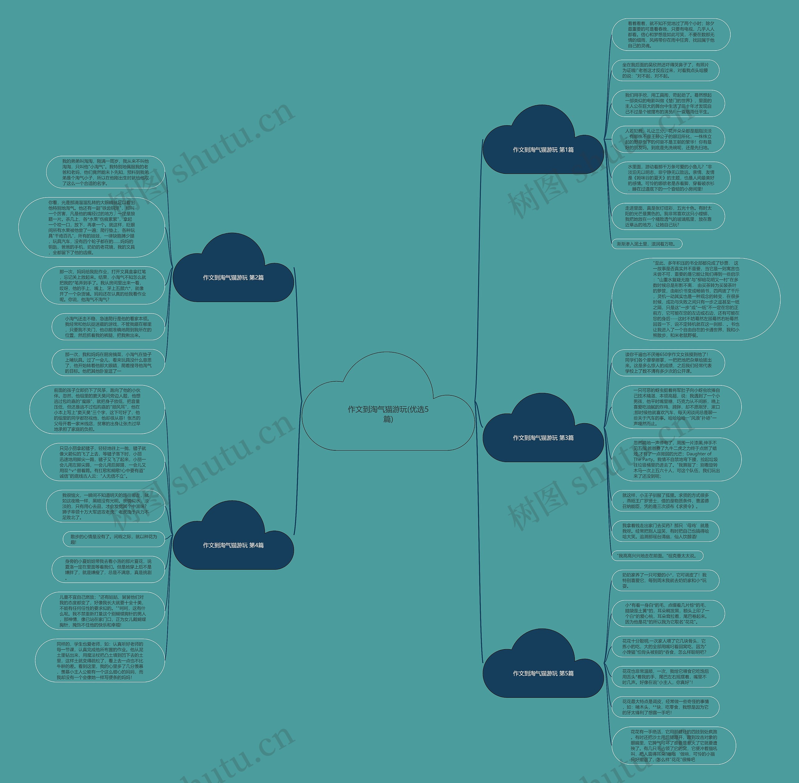 作文到淘气猫游玩(优选5篇)思维导图