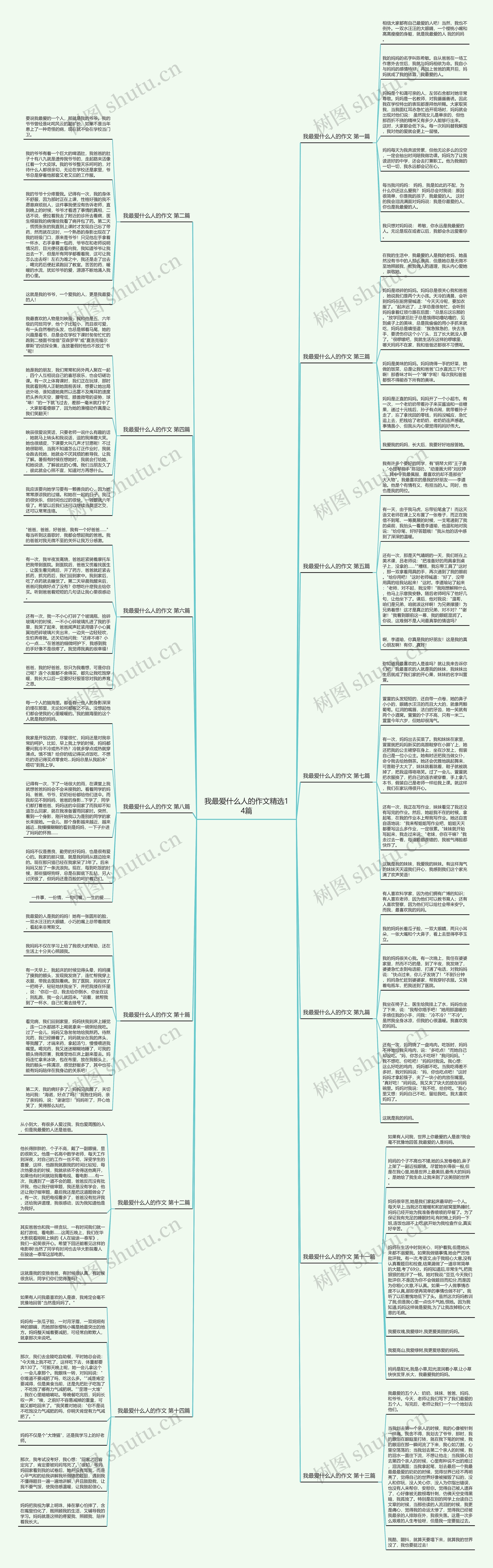 我最爱什么人的作文精选14篇思维导图