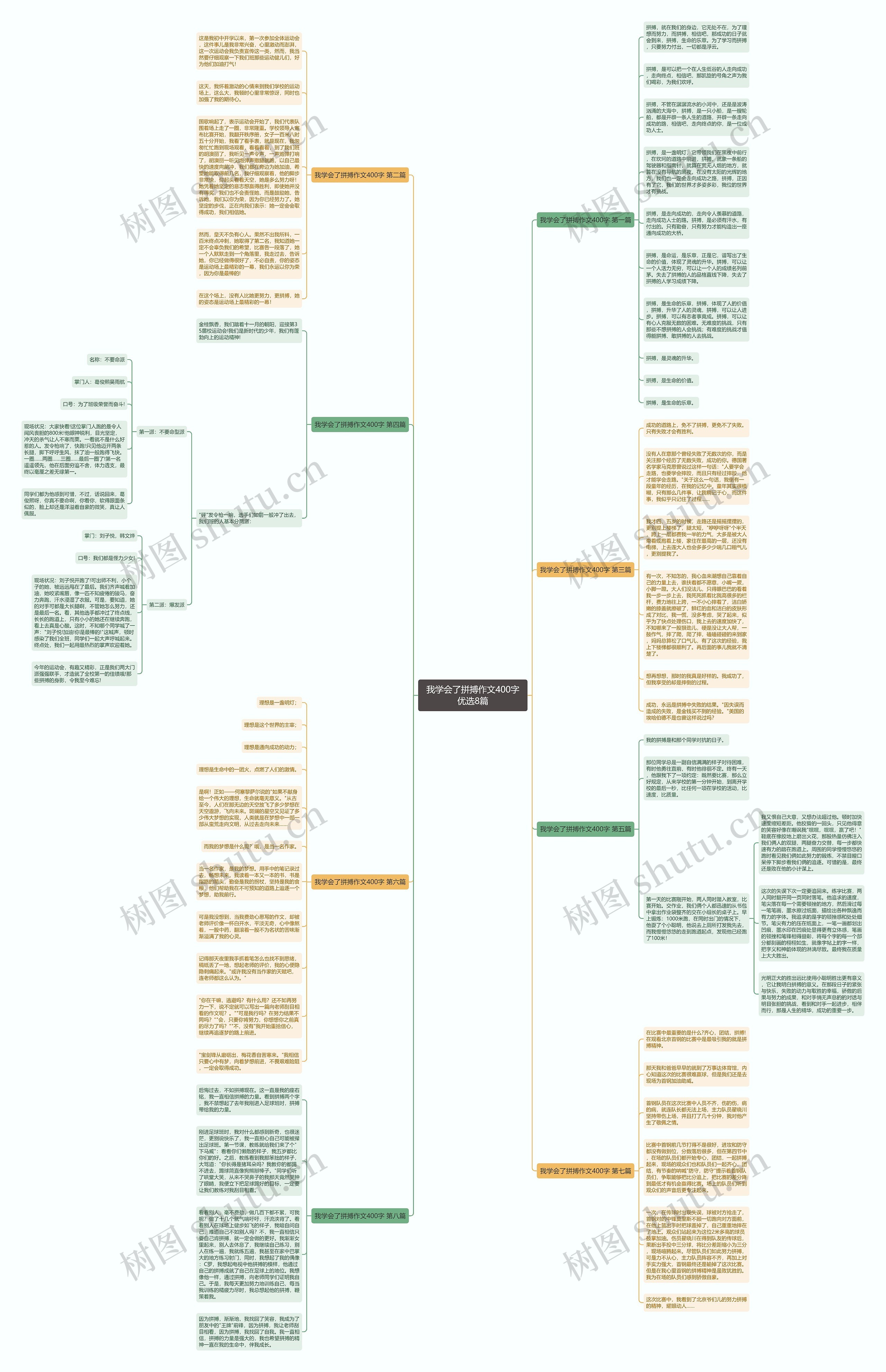 我学会了拼搏作文400字优选8篇思维导图