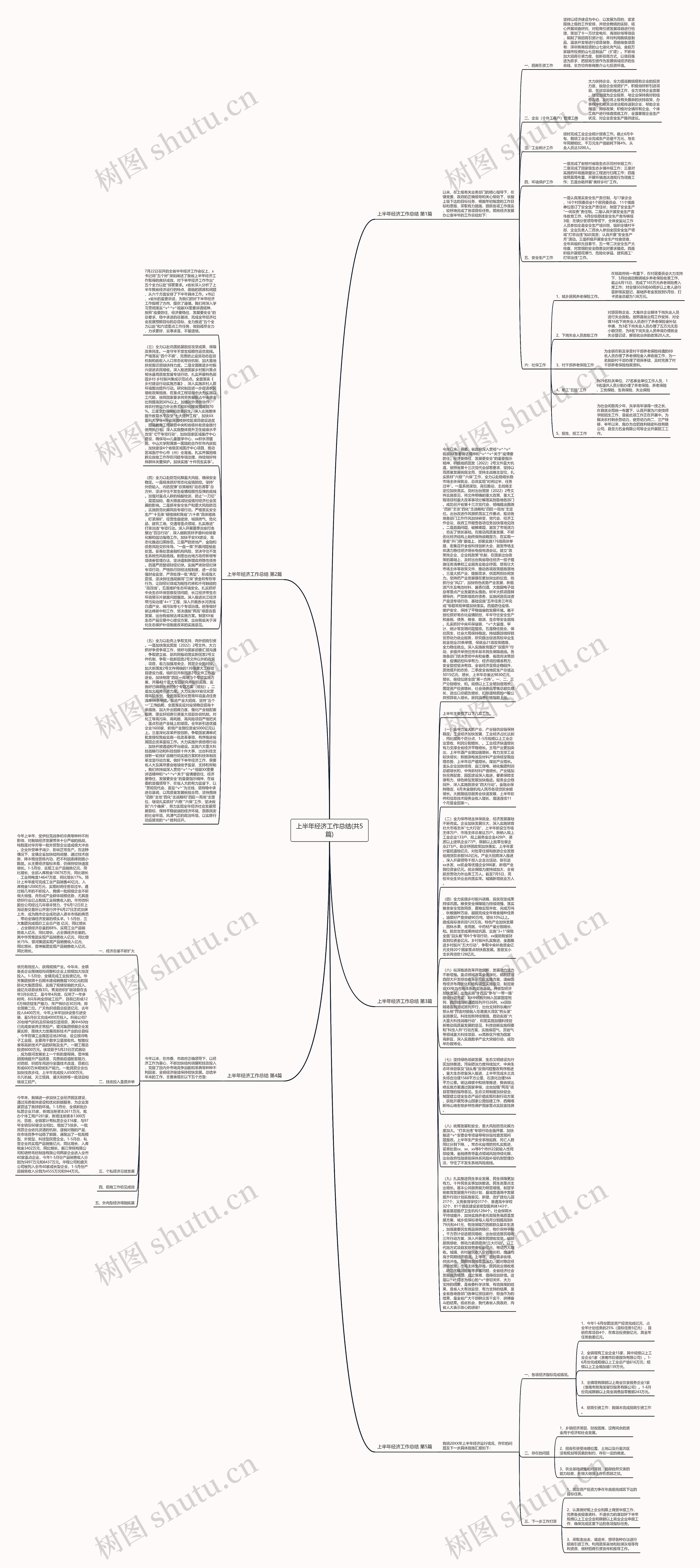 上半年经济工作总结(共5篇)思维导图