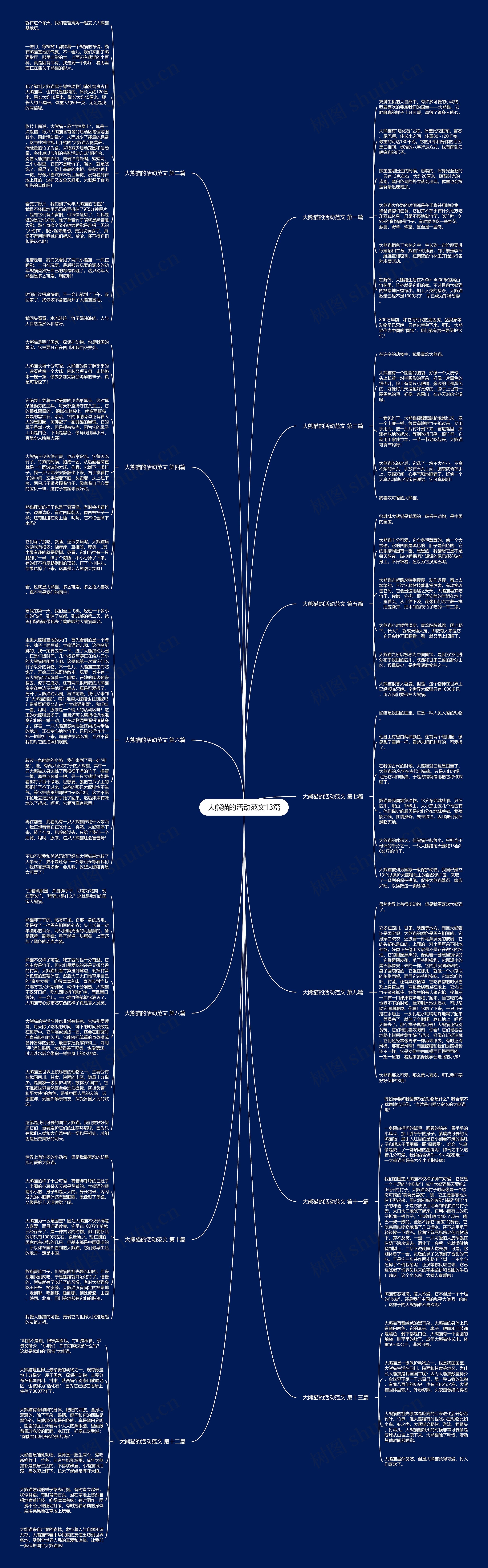 大熊猫的活动范文13篇思维导图