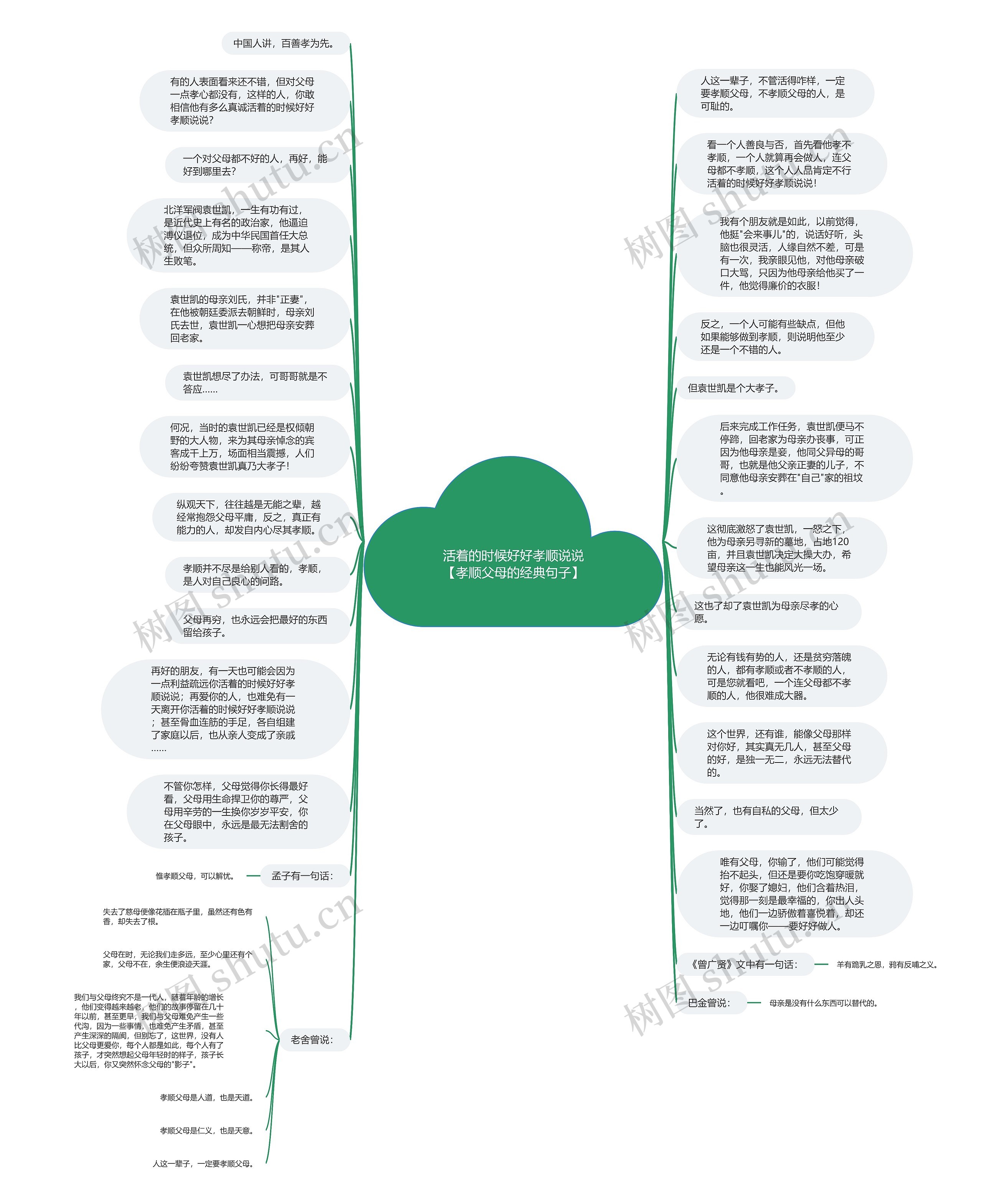 活着的时候好好孝顺说说【孝顺父母的经典句子】思维导图