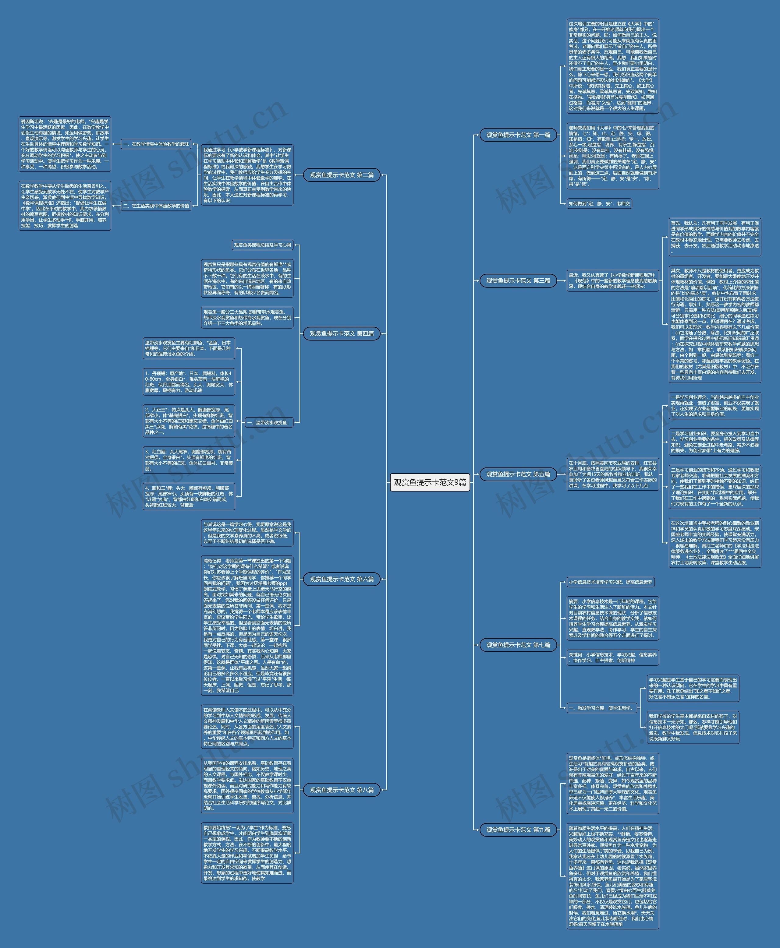 观赏鱼提示卡范文9篇思维导图