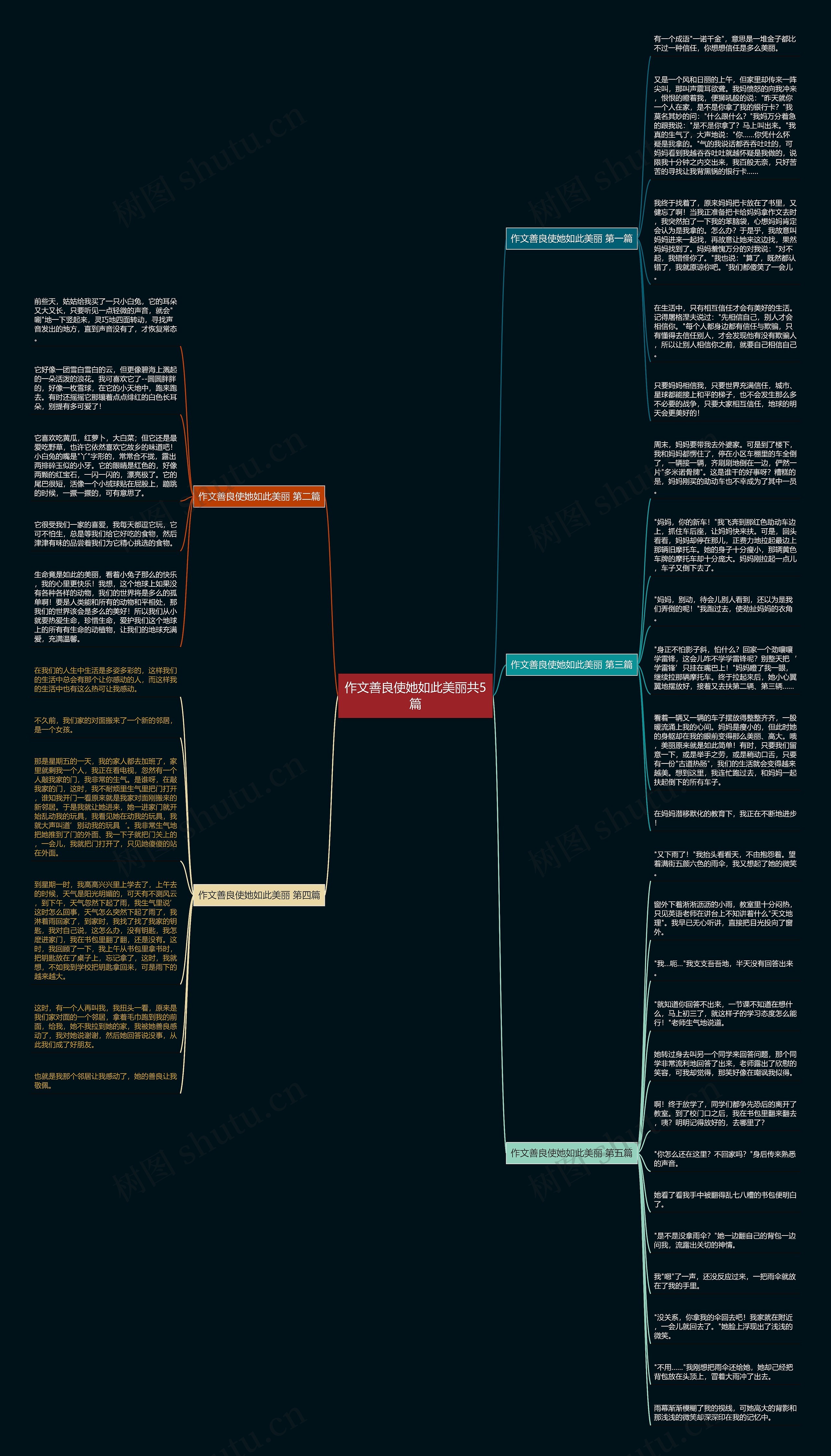 作文善良使她如此美丽共5篇思维导图
