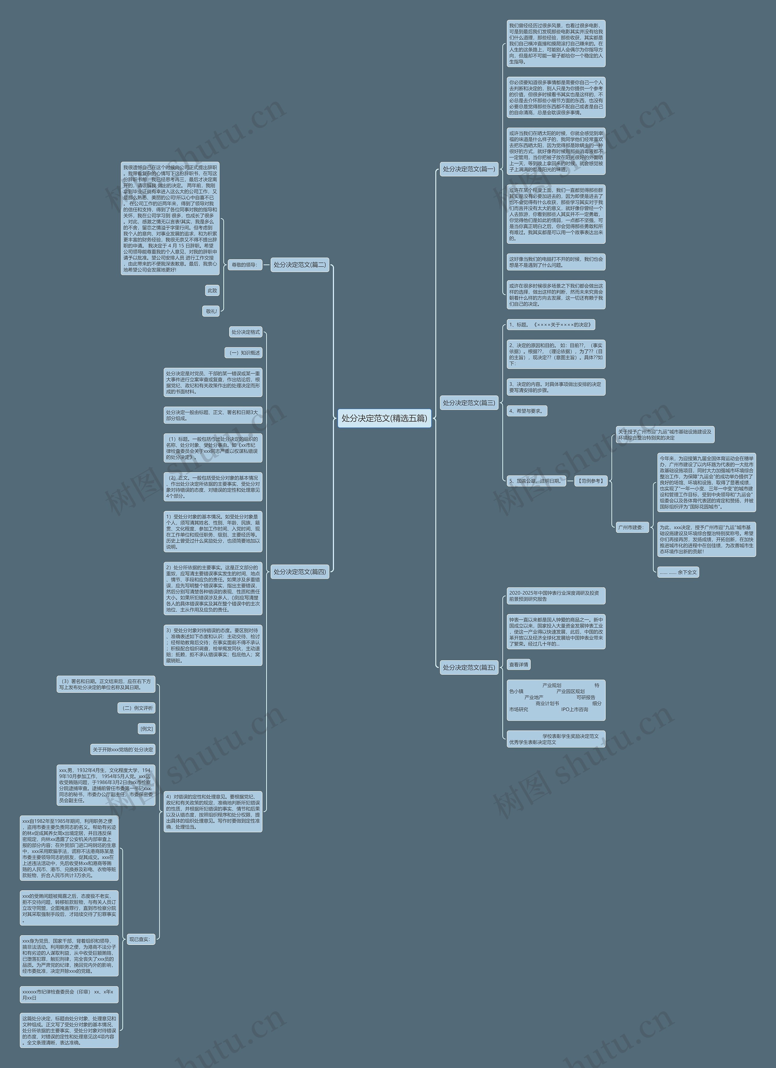 处分决定范文(精选五篇)思维导图