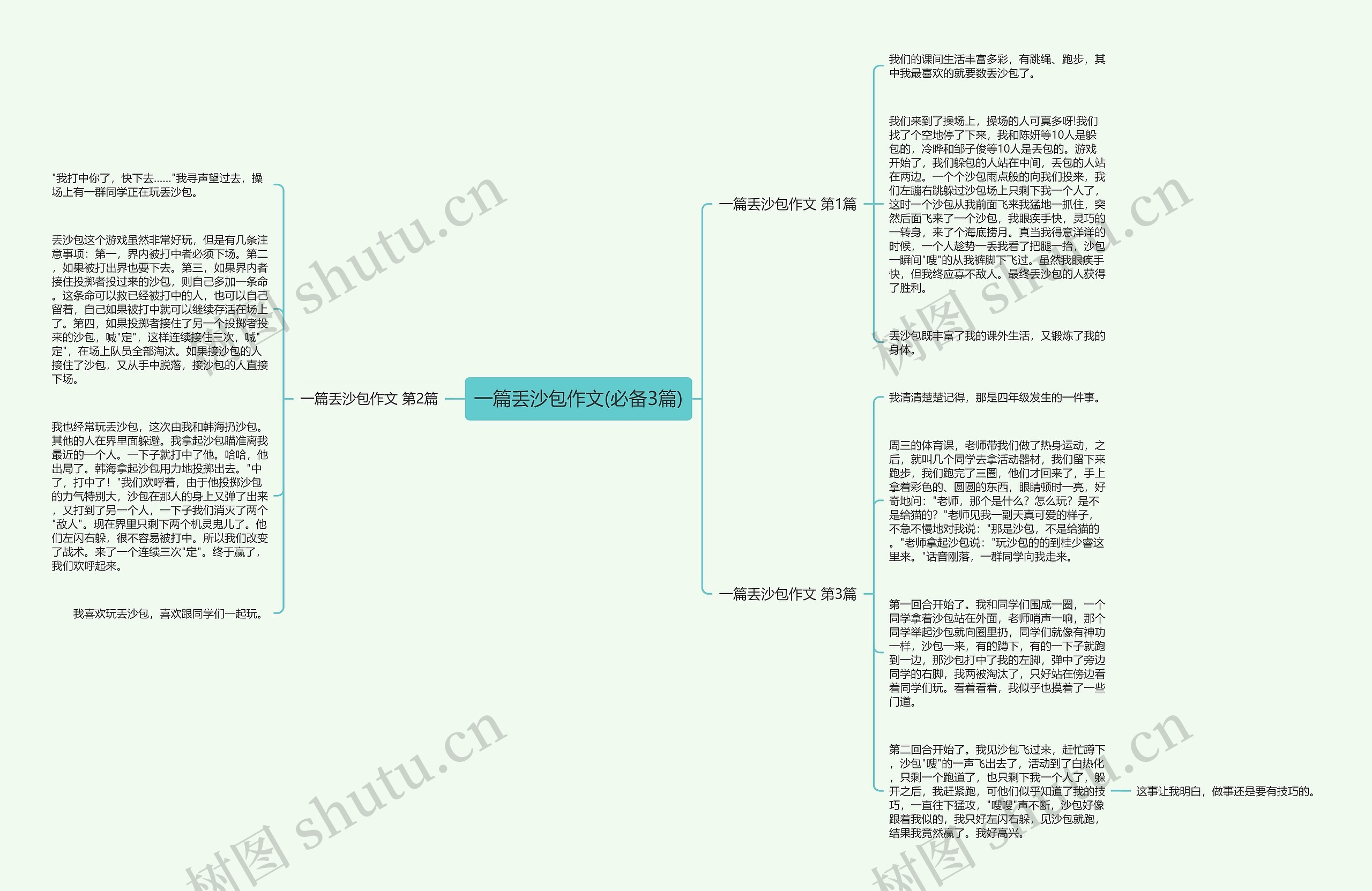 一篇丢沙包作文(必备3篇)思维导图
