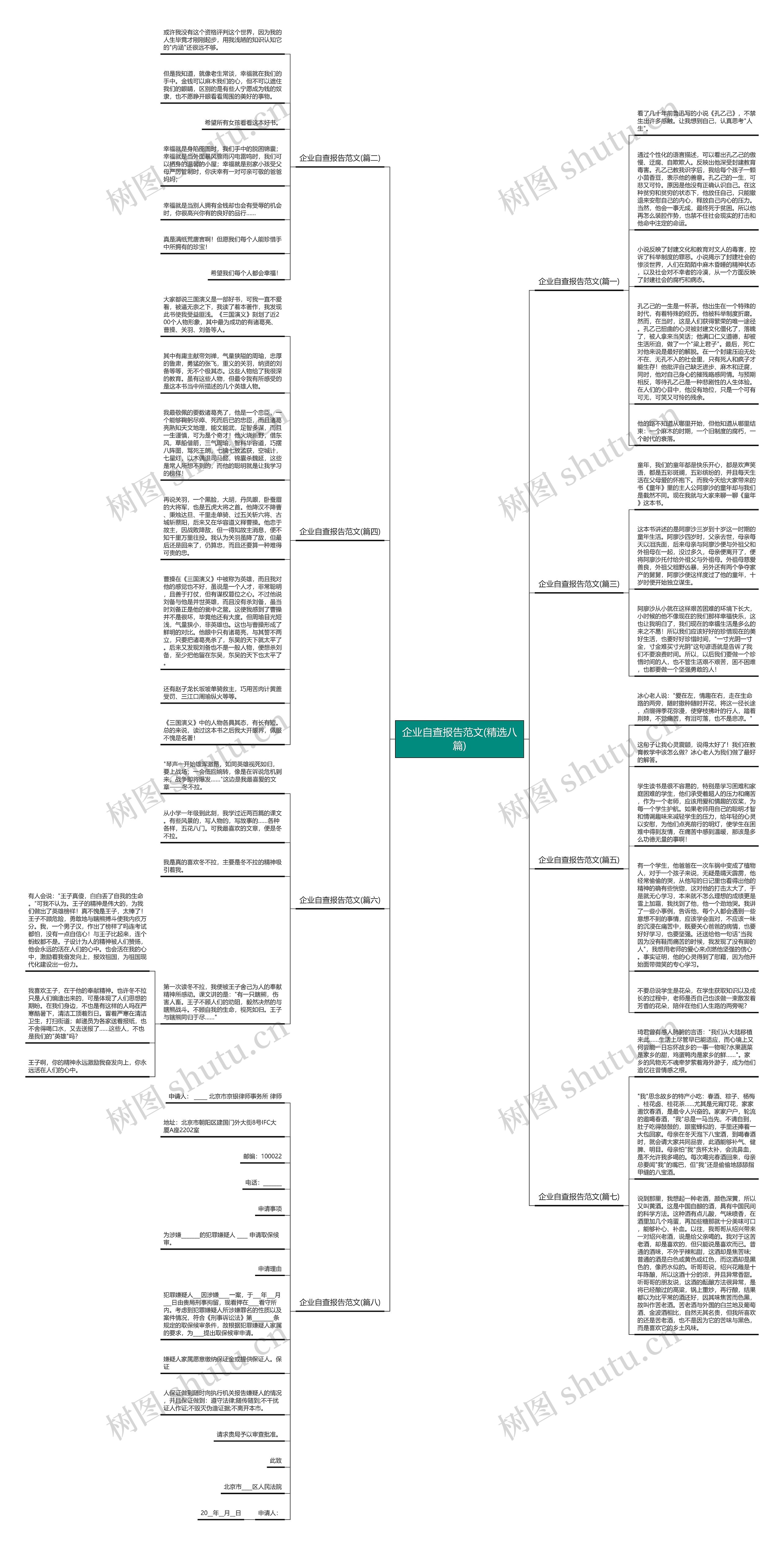 企业自查报告范文(精选八篇)思维导图