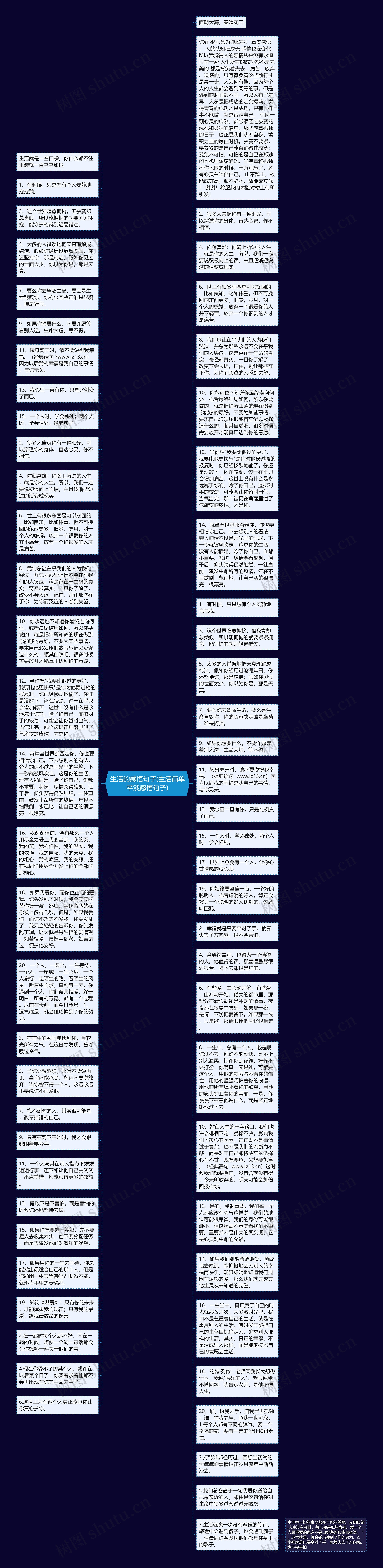 生活的感悟句子(生活简单平淡感悟句子)思维导图