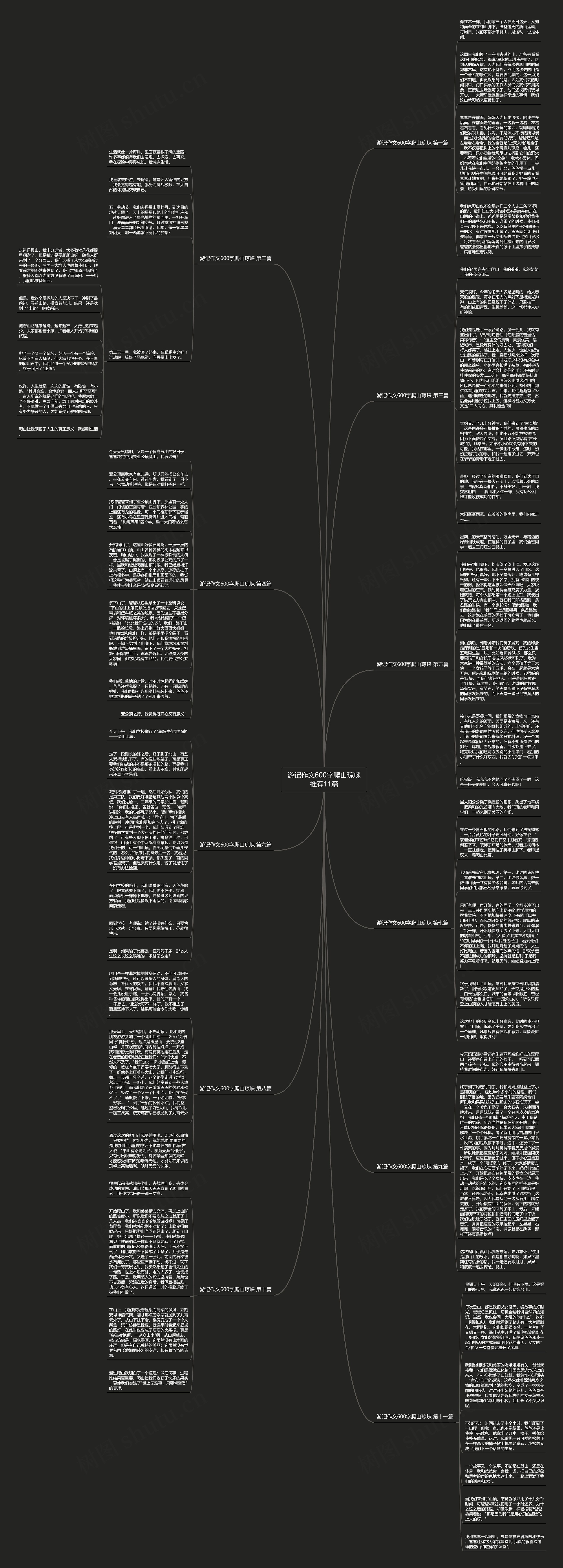 游记作文600字爬山琼崃推荐11篇思维导图