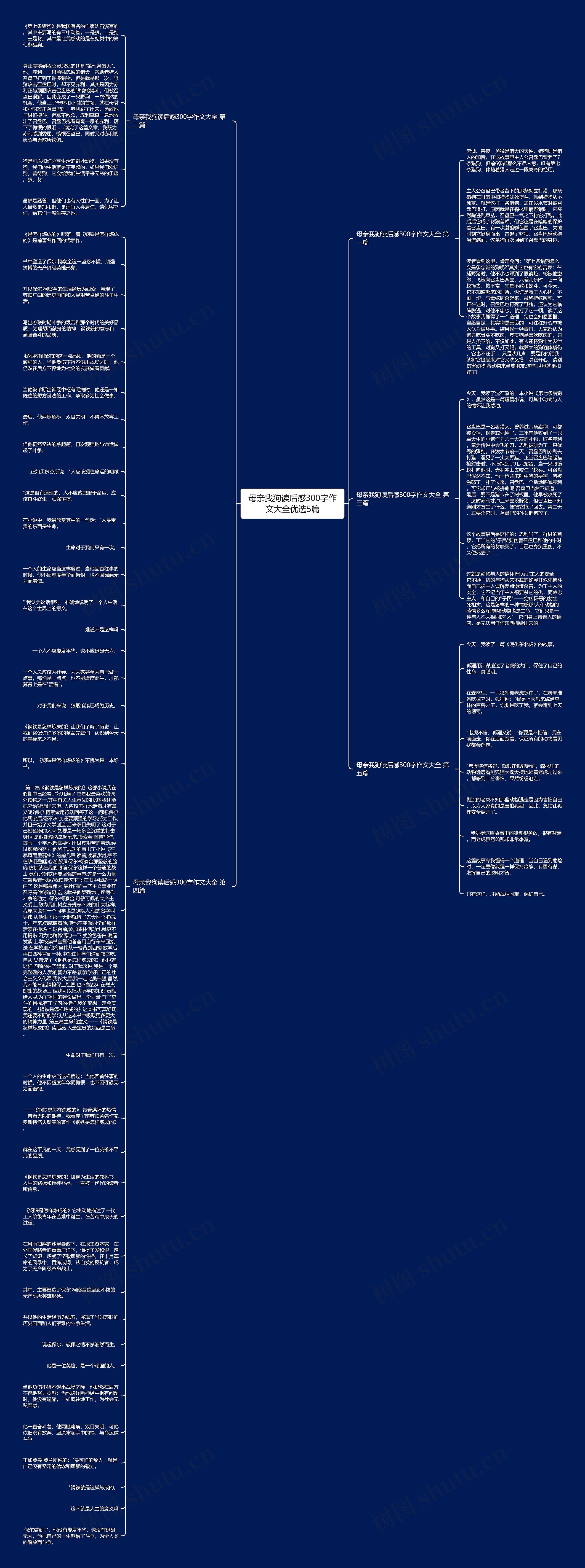 母亲我狗读后感300字作文大全优选5篇思维导图