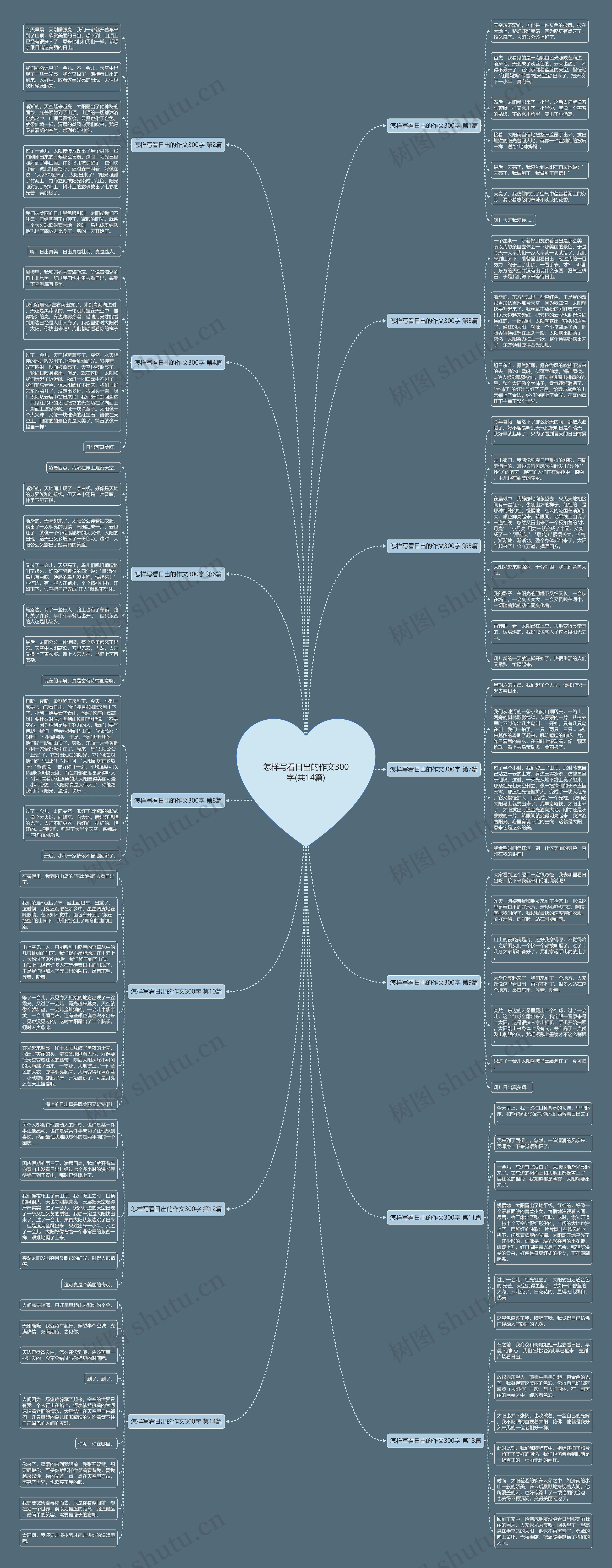 怎样写看日出的作文300字(共14篇)思维导图