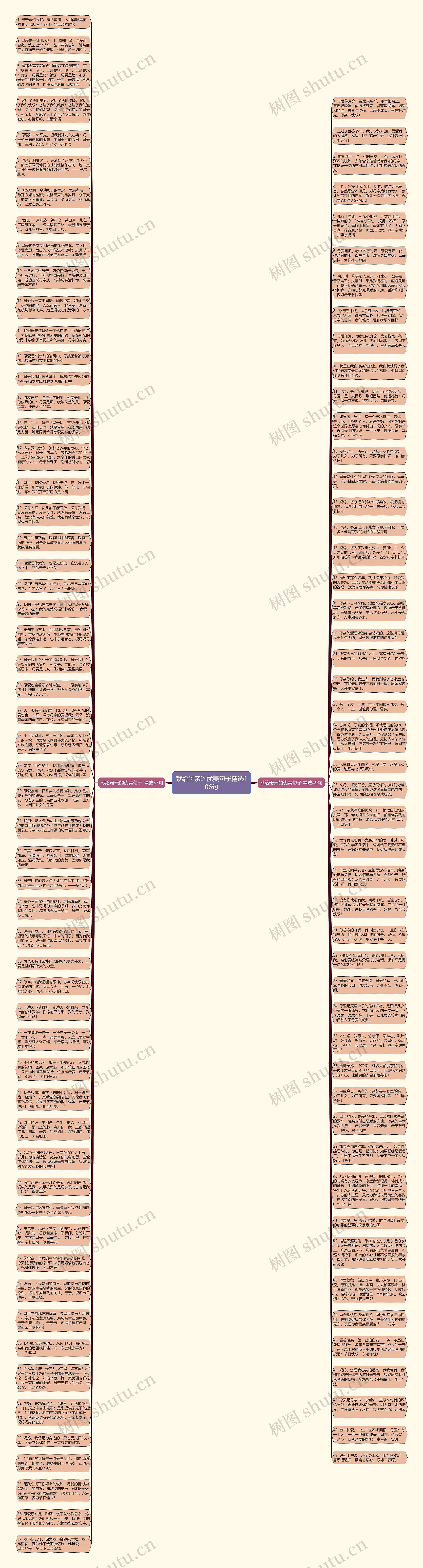 献给母亲的优美句子精选106句思维导图