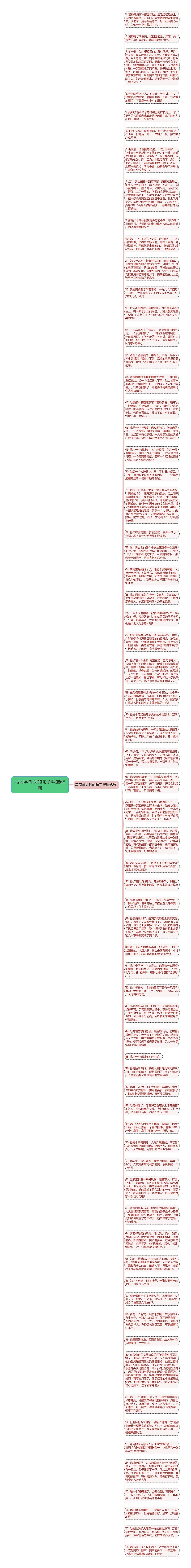 写同学外貌的句子精选68句思维导图