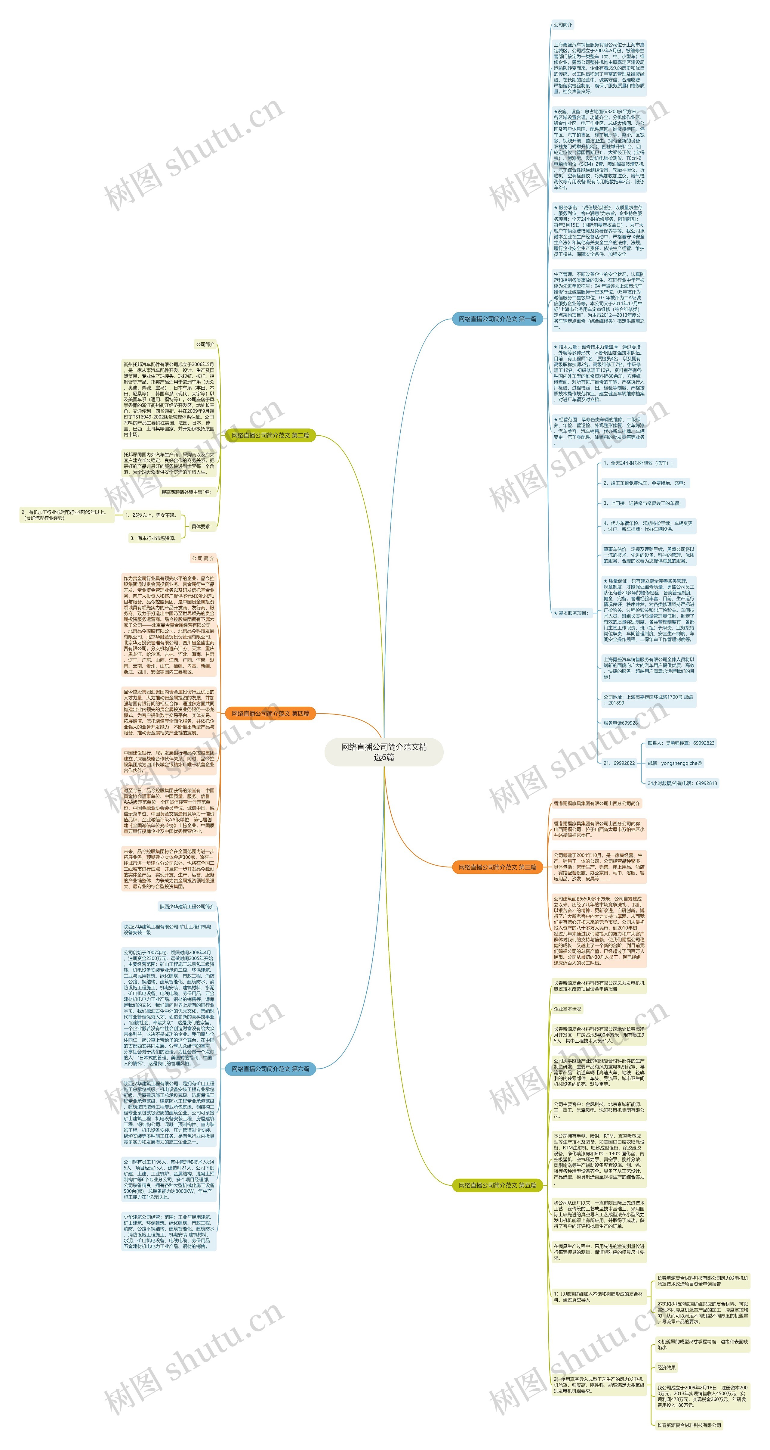 网络直播公司简介范文精选6篇思维导图