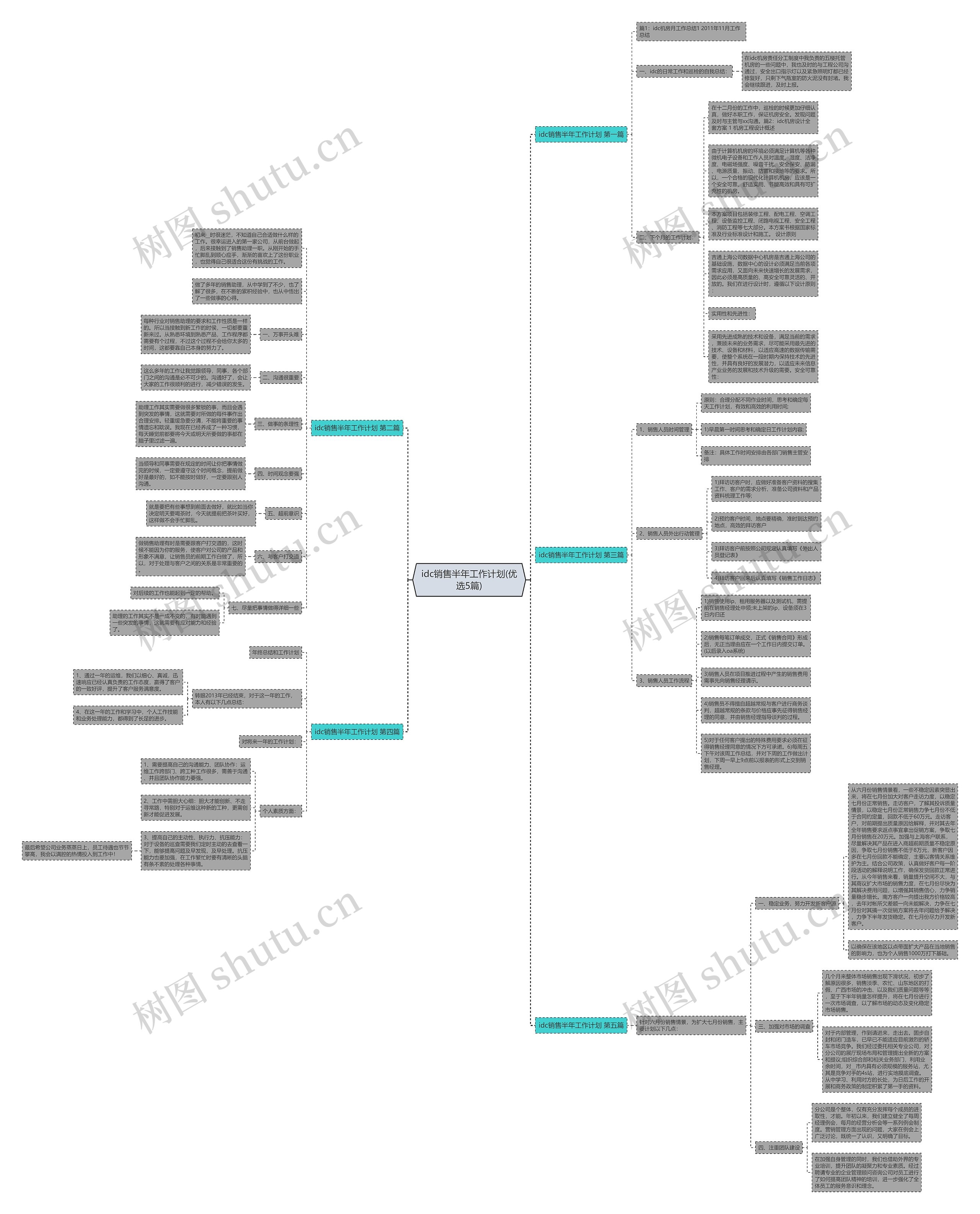idc销售半年工作计划(优选5篇)思维导图