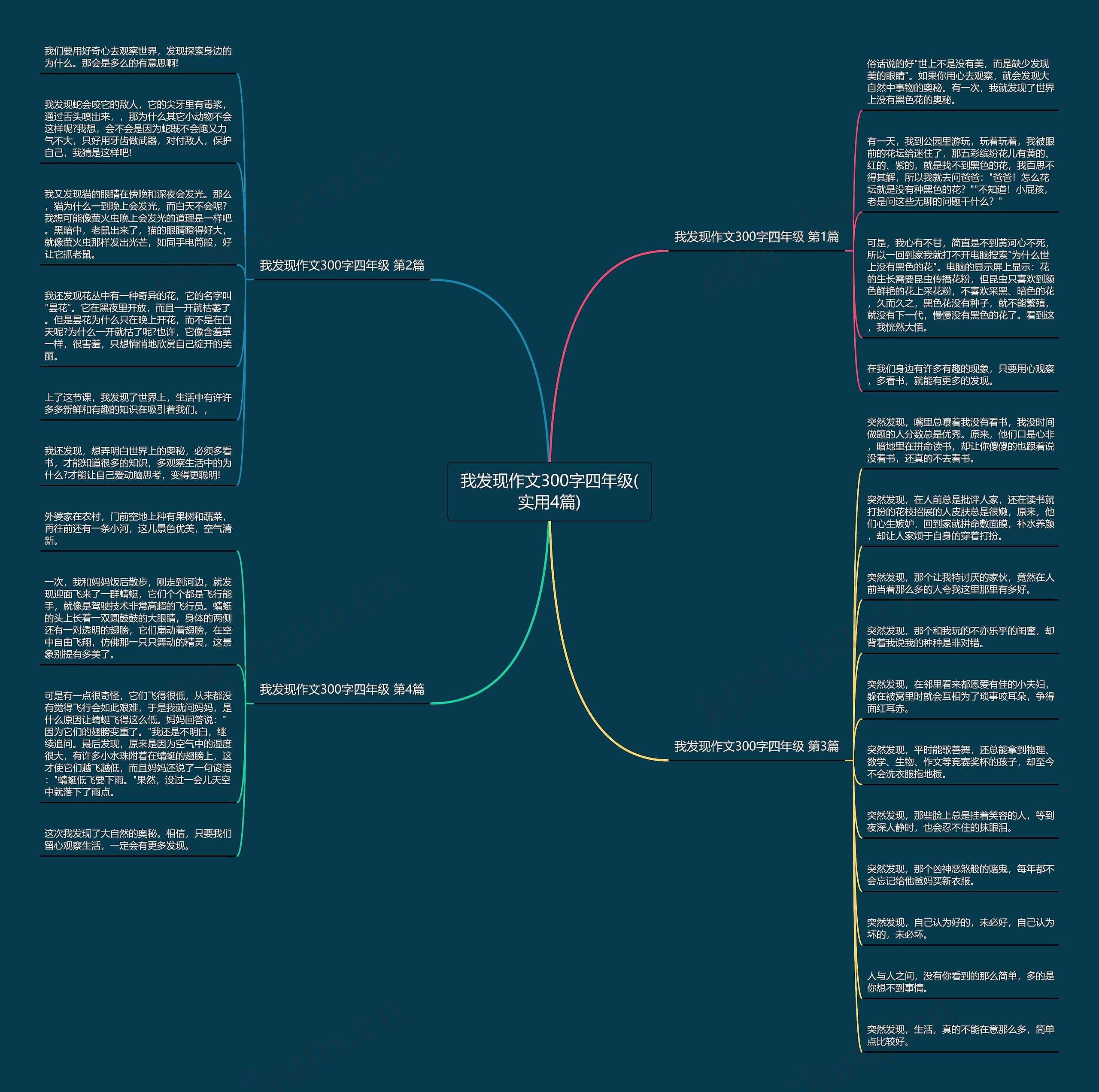 我发现作文300字四年级(实用4篇)思维导图