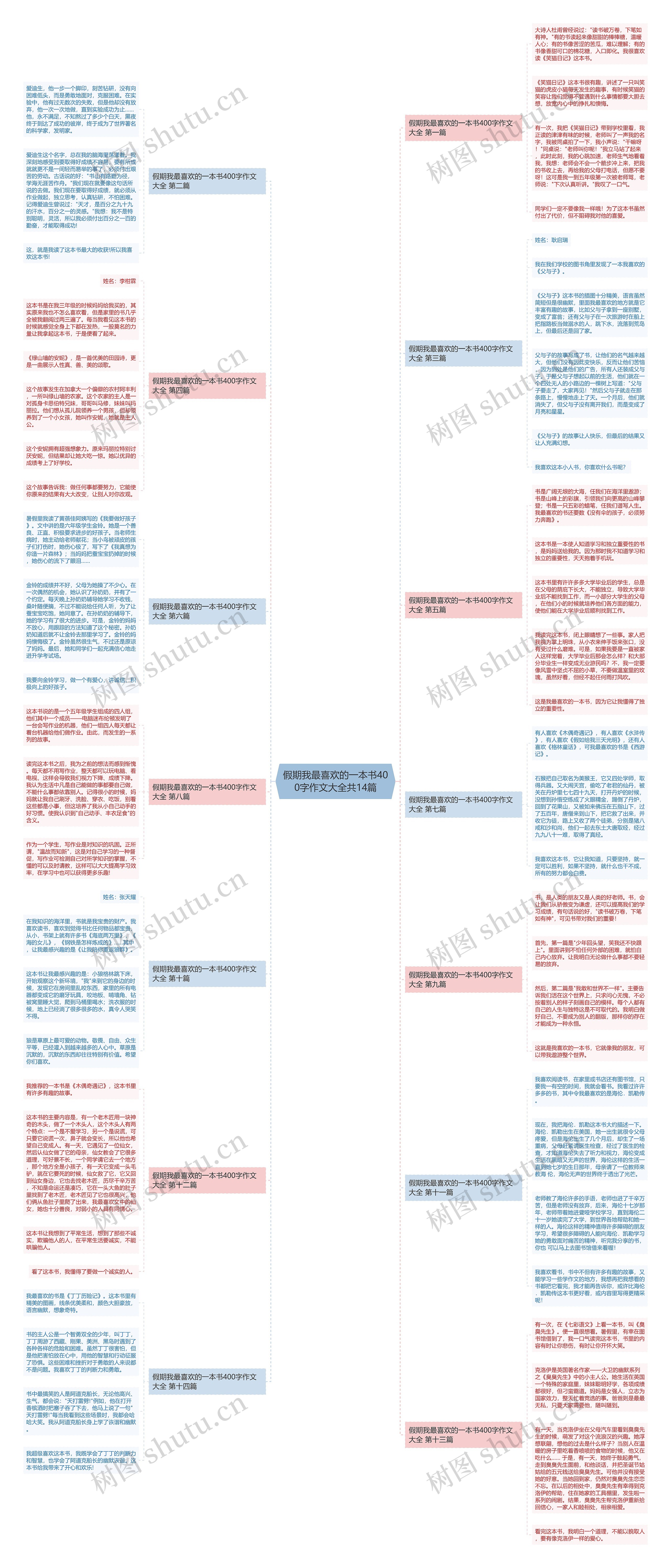 假期我最喜欢的一本书400字作文大全共14篇思维导图