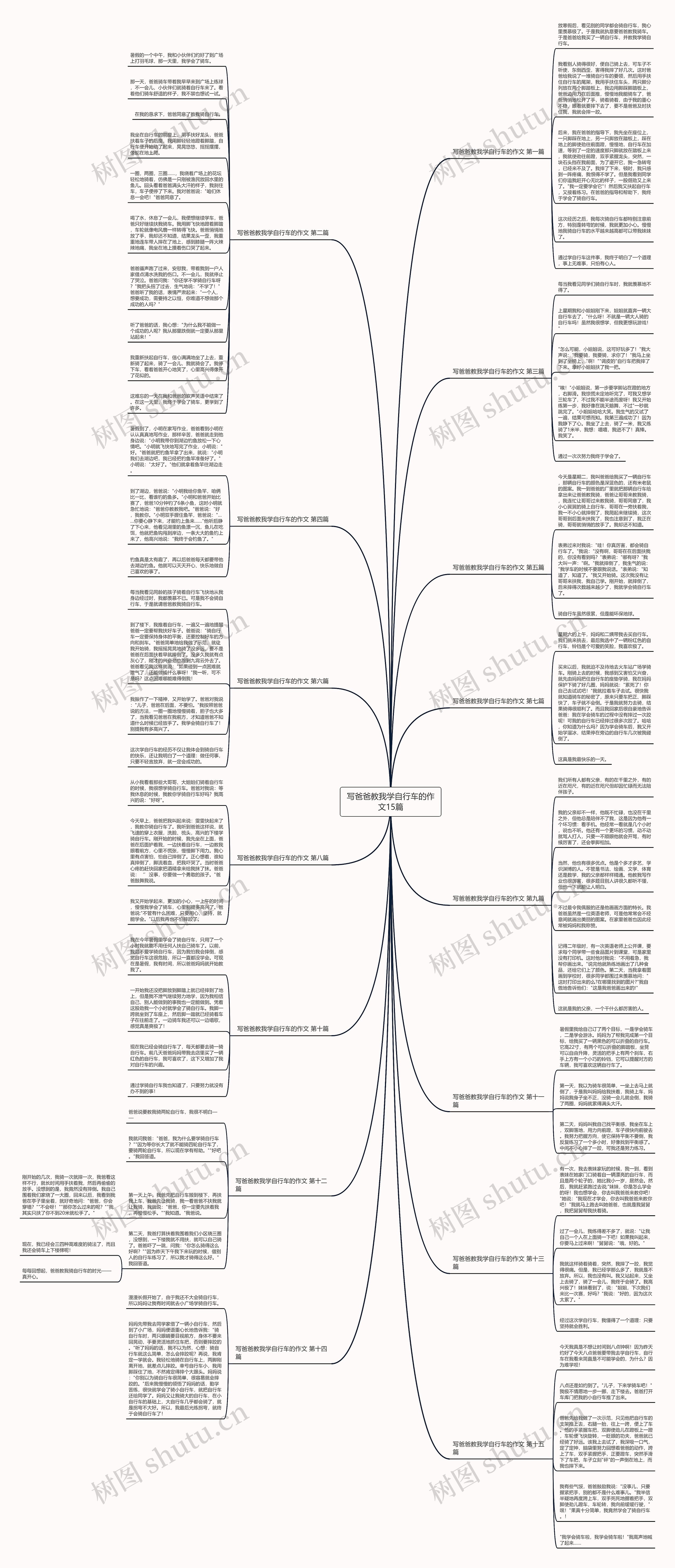 写爸爸教我学自行车的作文15篇思维导图