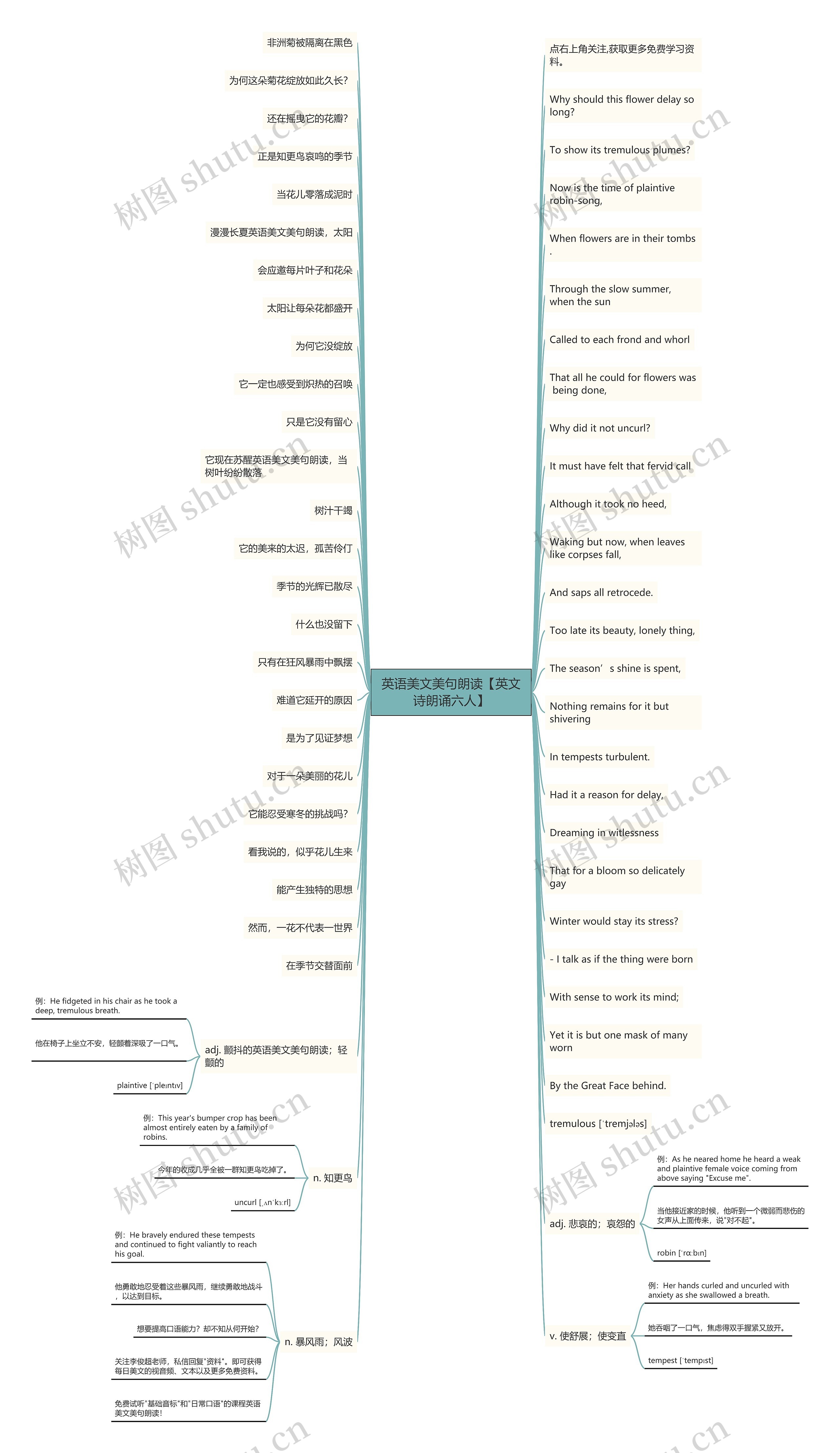 英语美文美句朗读【英文诗朗诵六人】思维导图