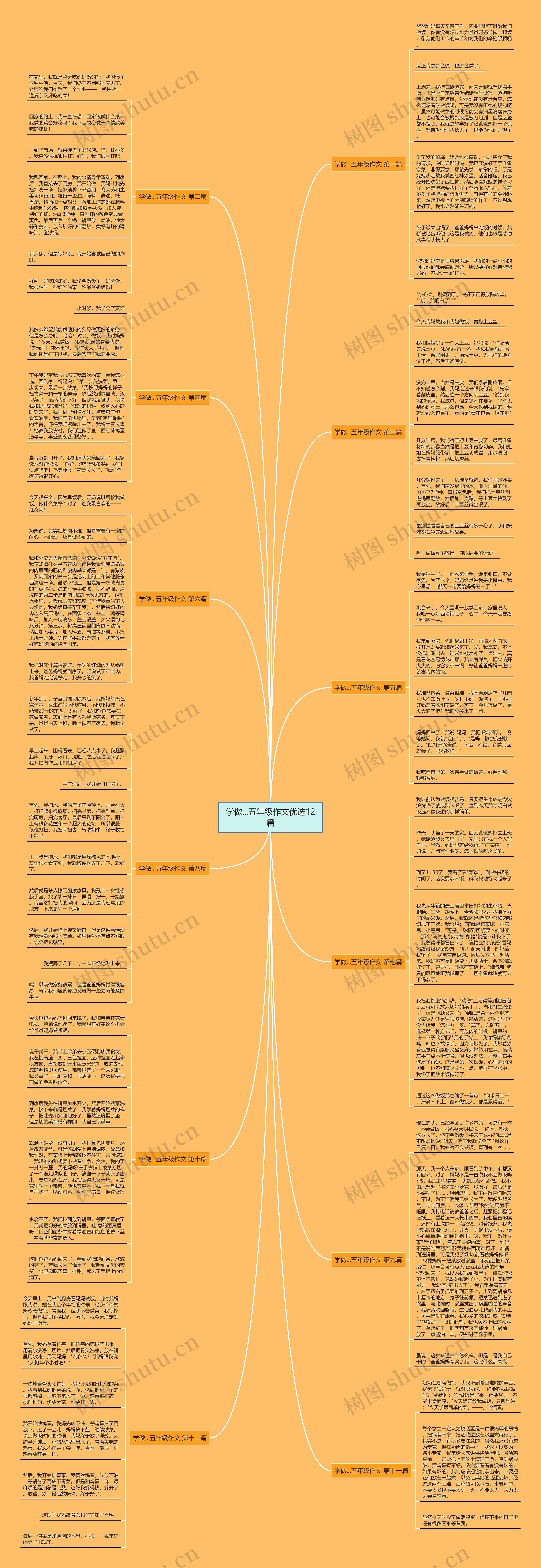 学做...五年级作文优选12篇思维导图