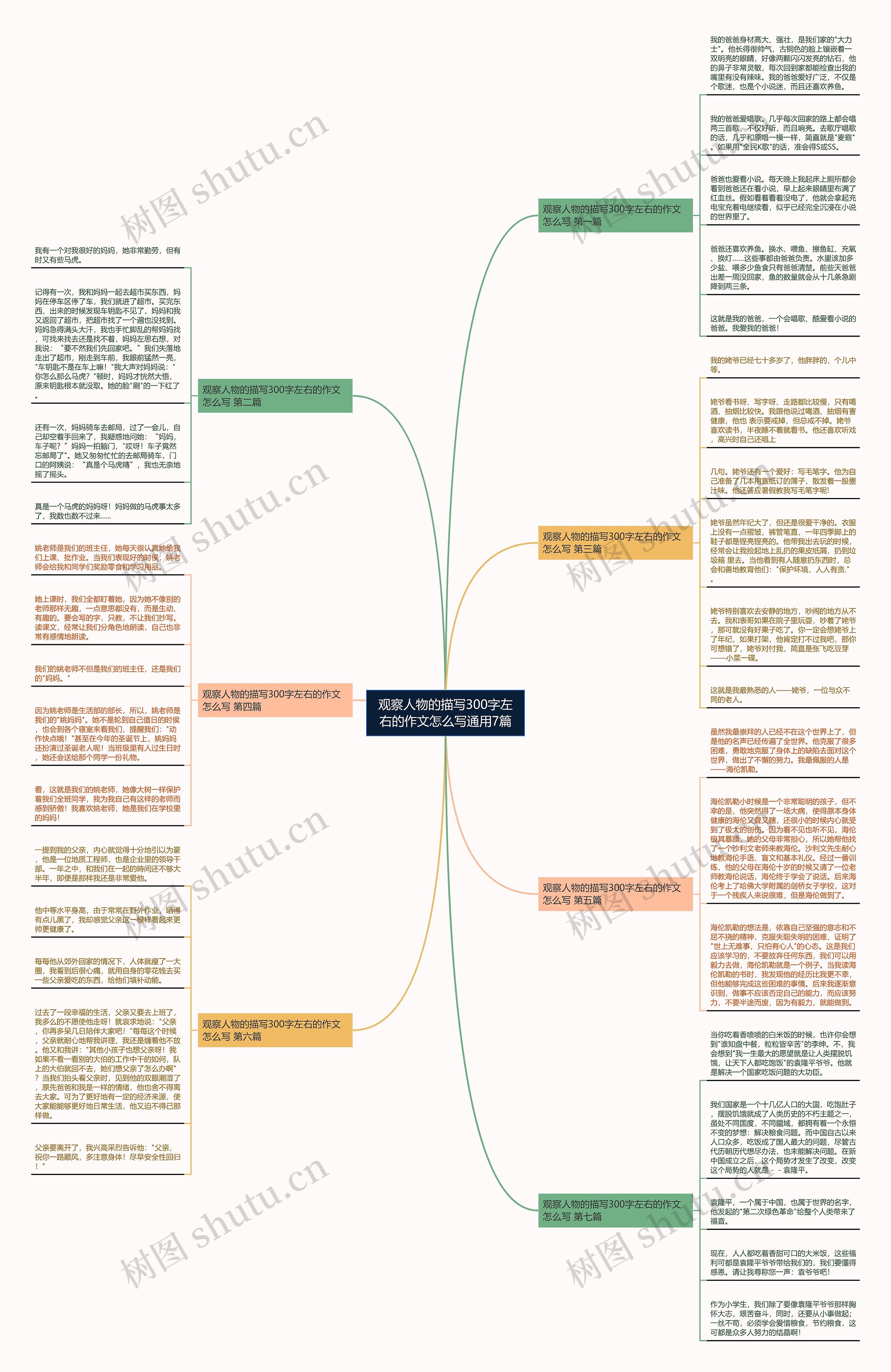 观察人物的描写300字左右的作文怎么写通用7篇思维导图