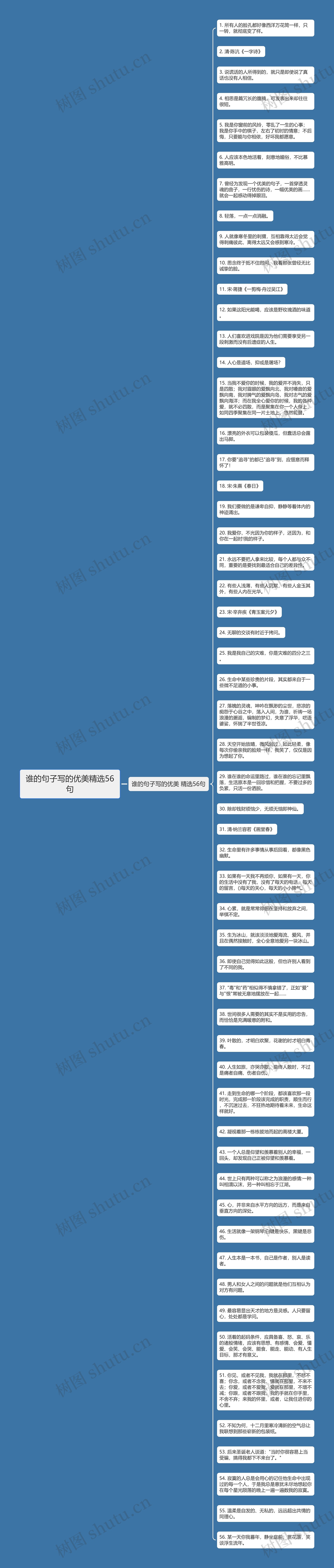 谁的句子写的优美精选56句思维导图