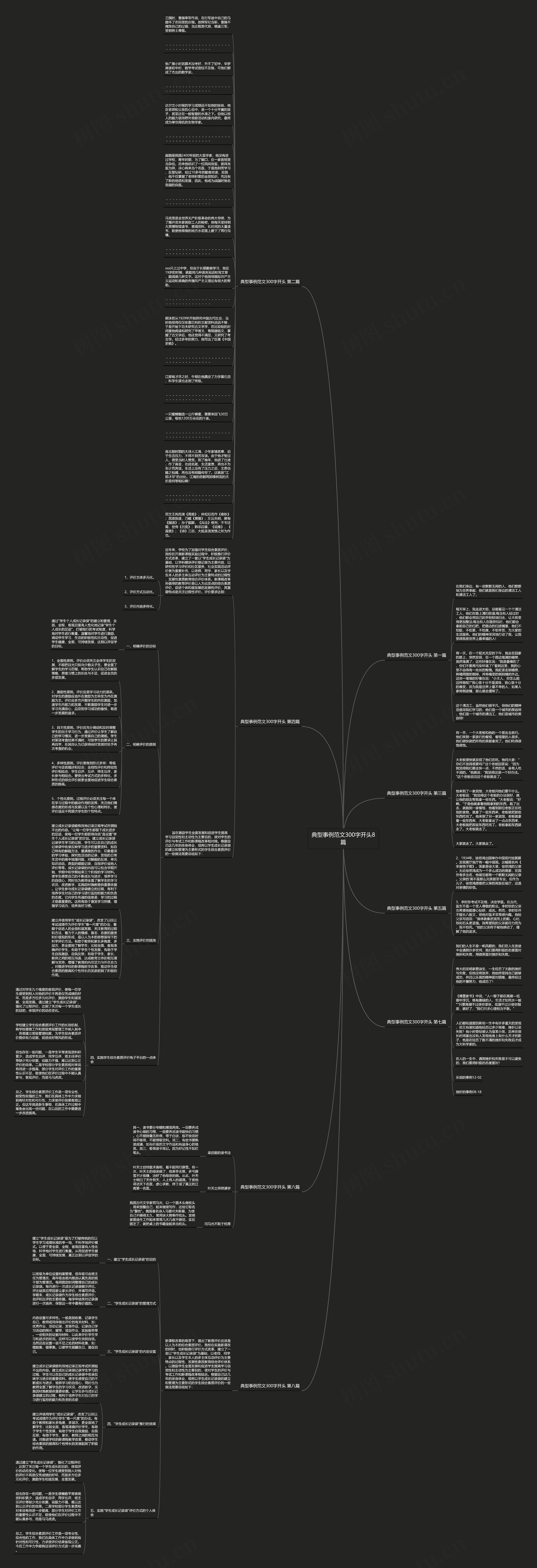 典型事例范文300字开头8篇思维导图