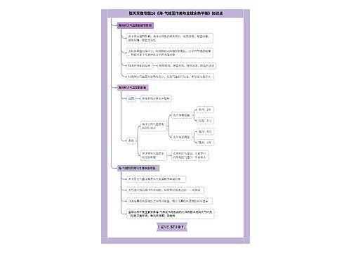 张天天高中地理微专题26海-气相互作用合集思维导图-2