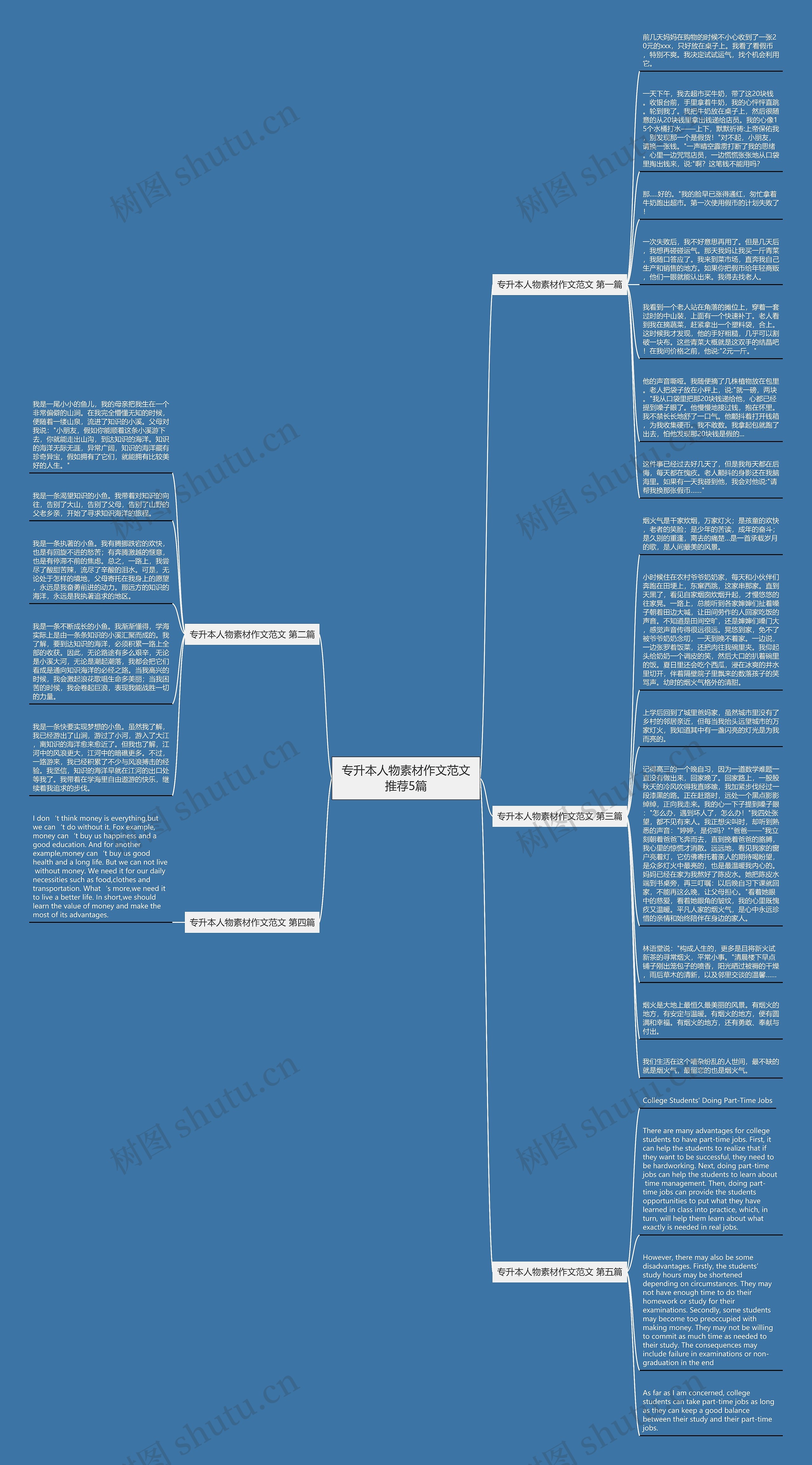 专升本人物素材作文范文推荐5篇思维导图