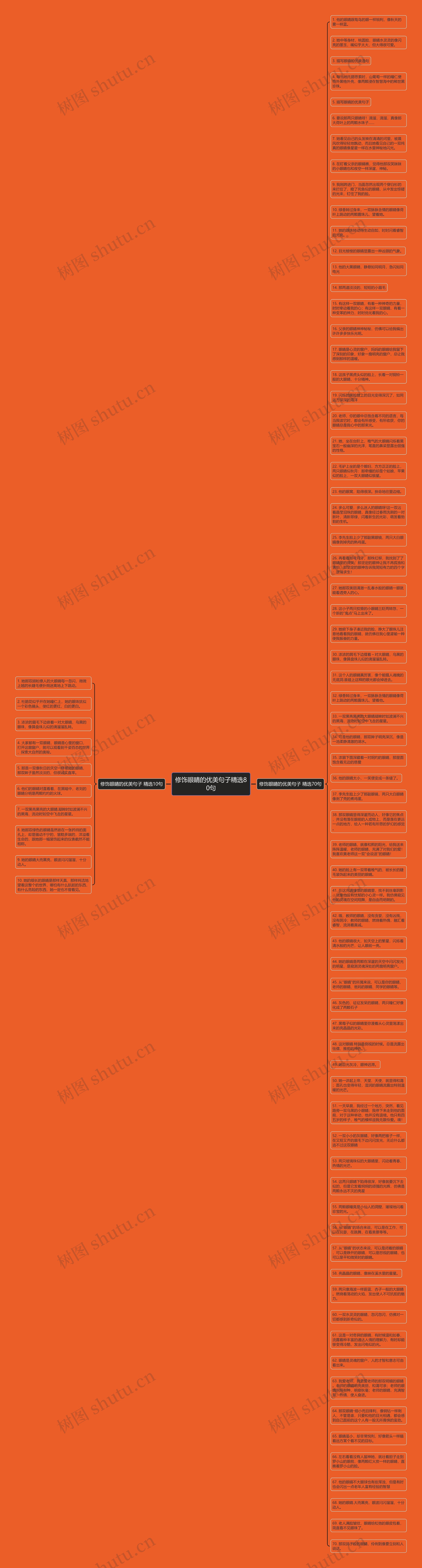 修饰眼睛的优美句子精选80句思维导图