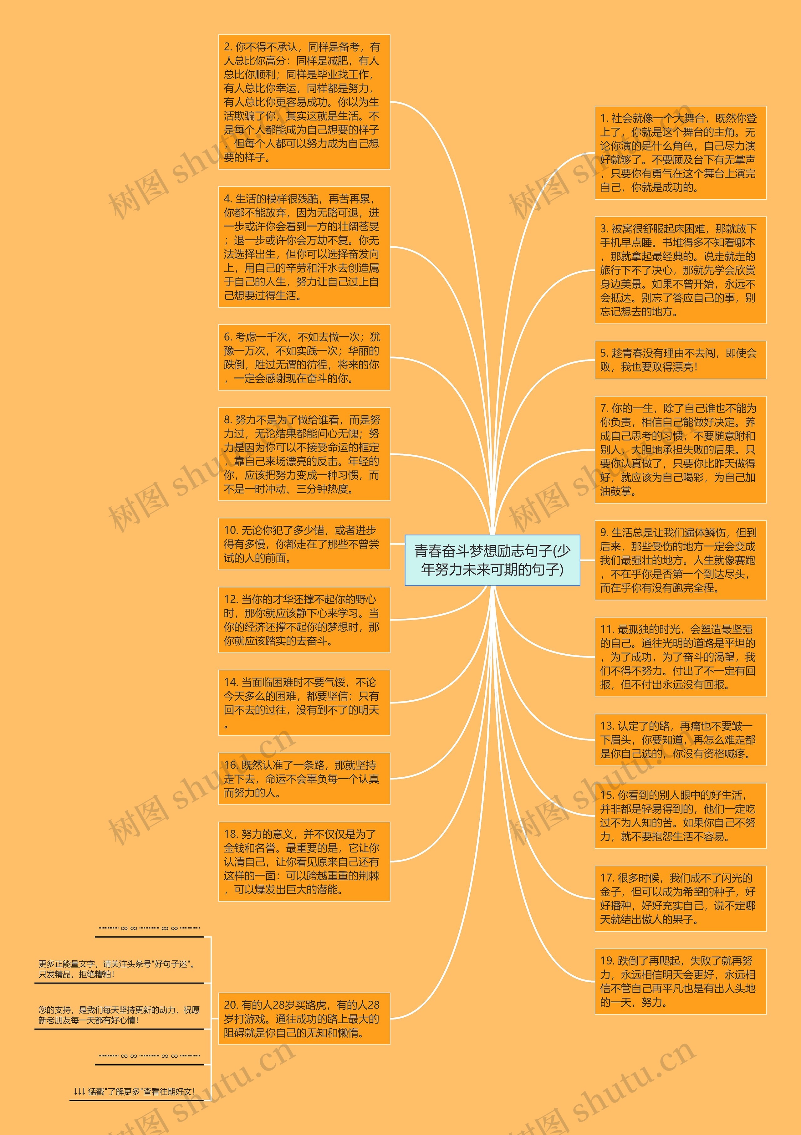 青春奋斗梦想励志句子(少年努力未来可期的句子)思维导图