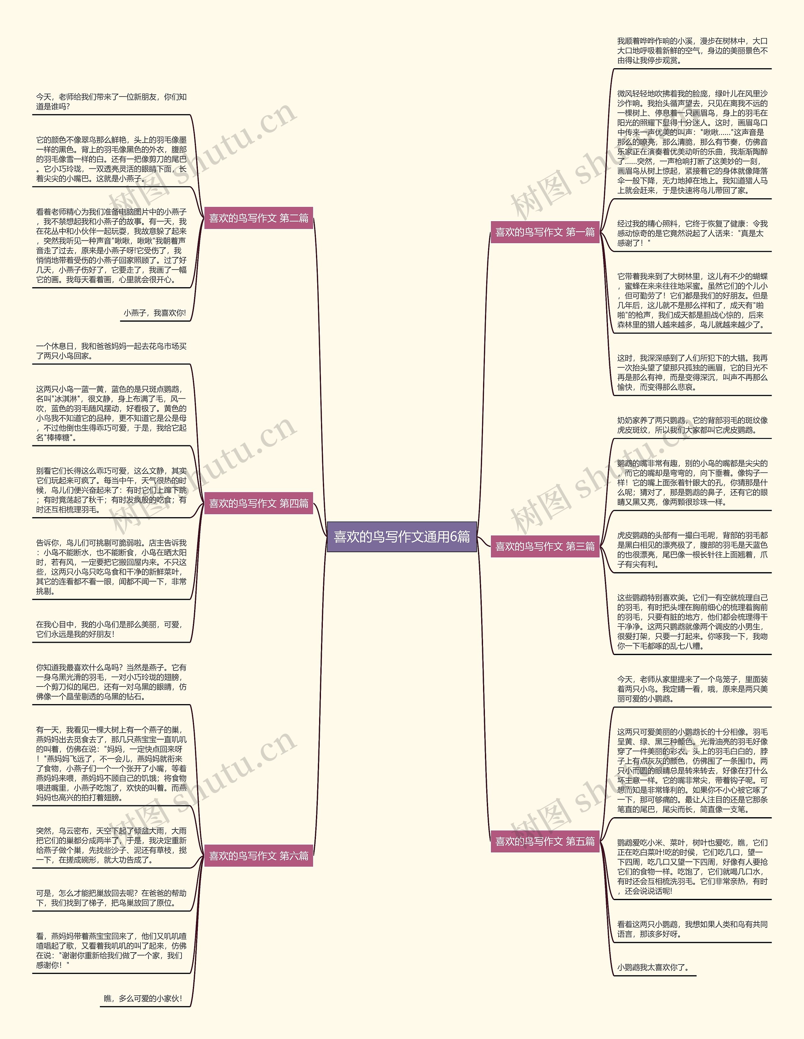 喜欢的鸟写作文通用6篇思维导图