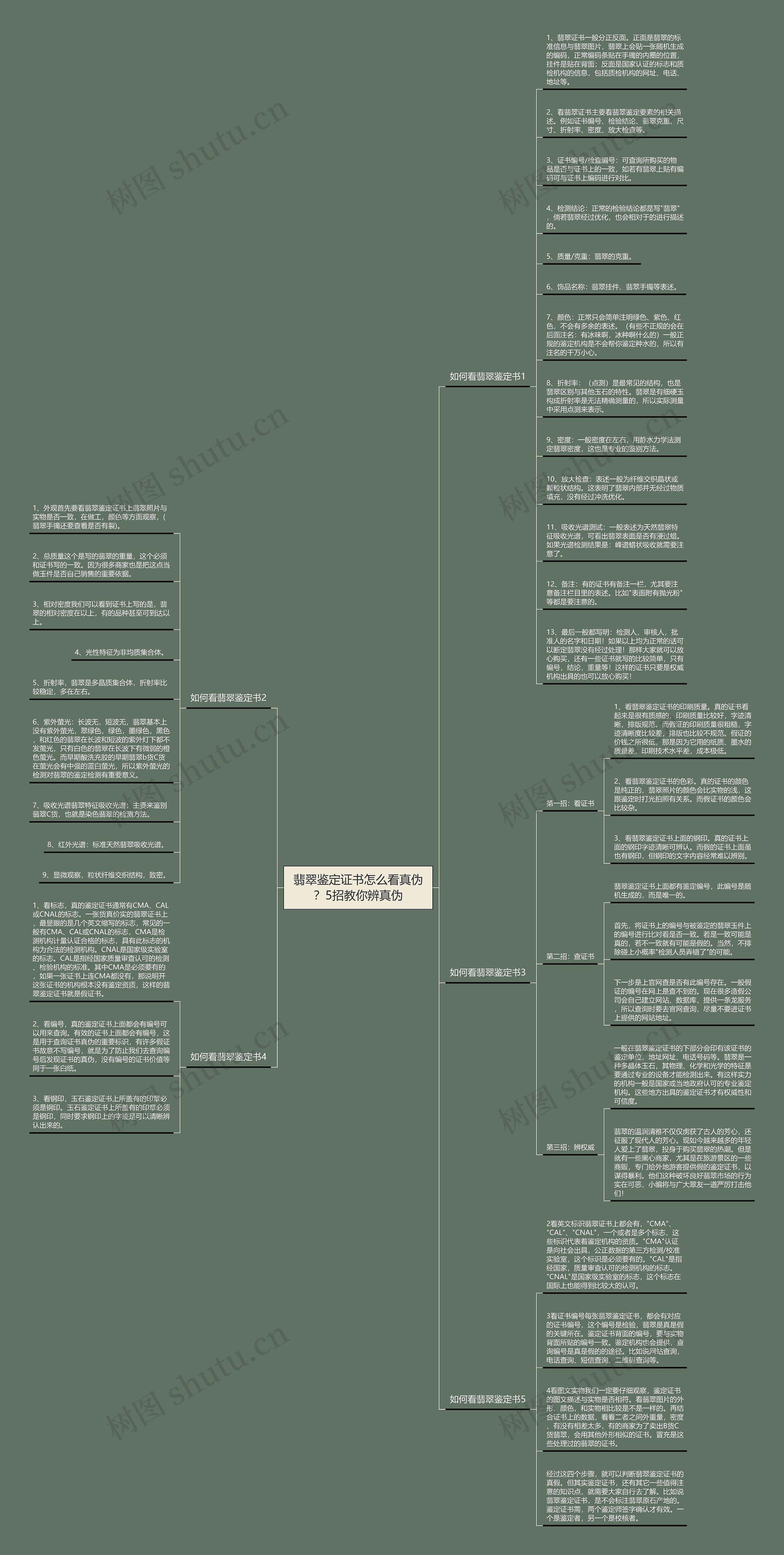 翡翠鉴定证书怎么看真伪？5招教你辨真伪思维导图