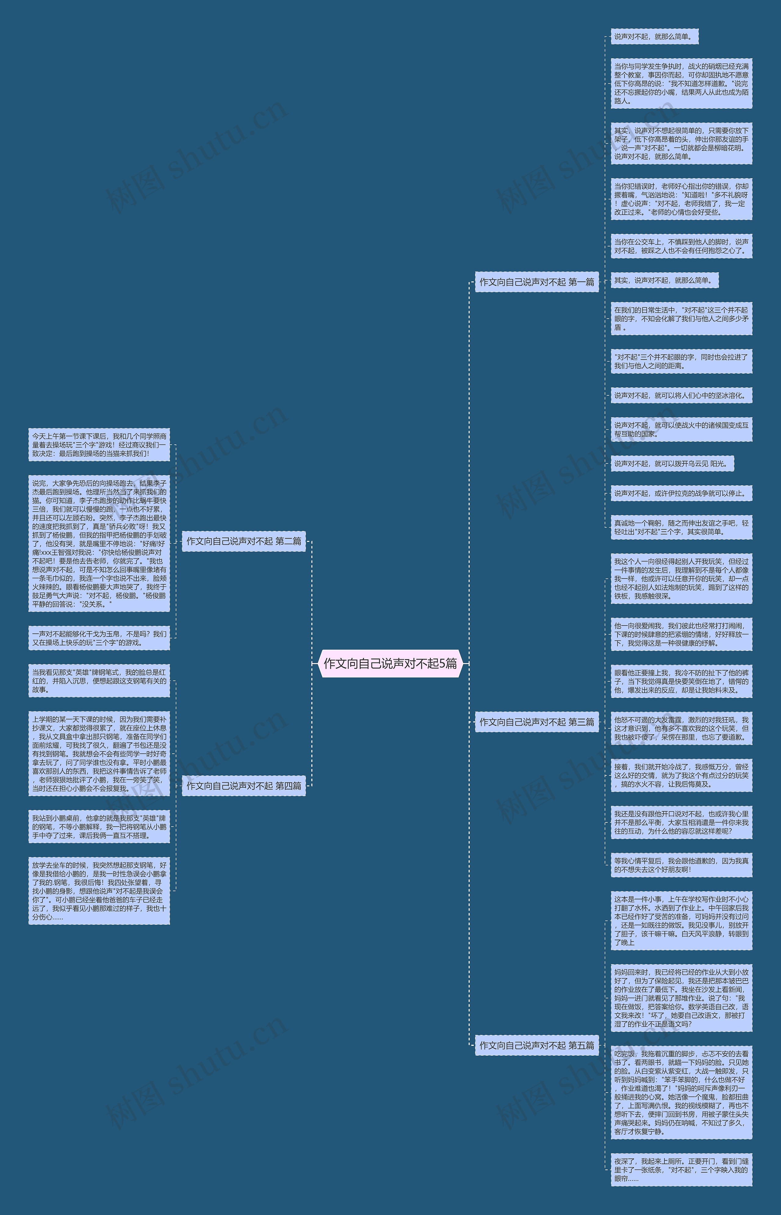 作文向自己说声对不起5篇思维导图
