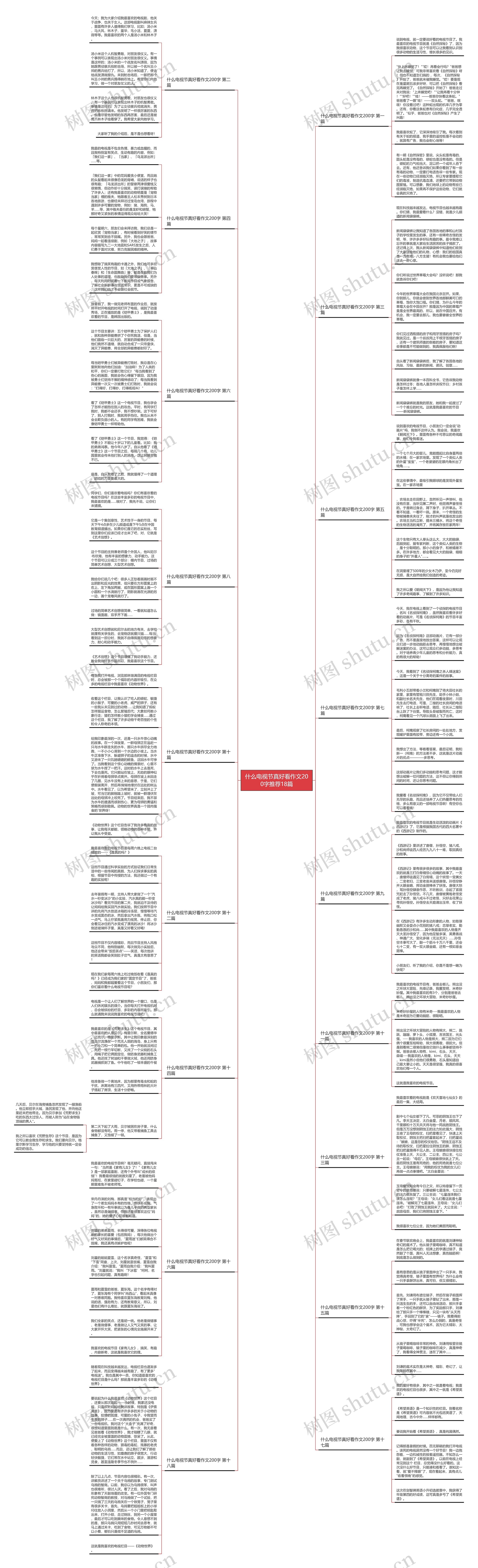 什么电视节真好看作文200字推荐18篇思维导图