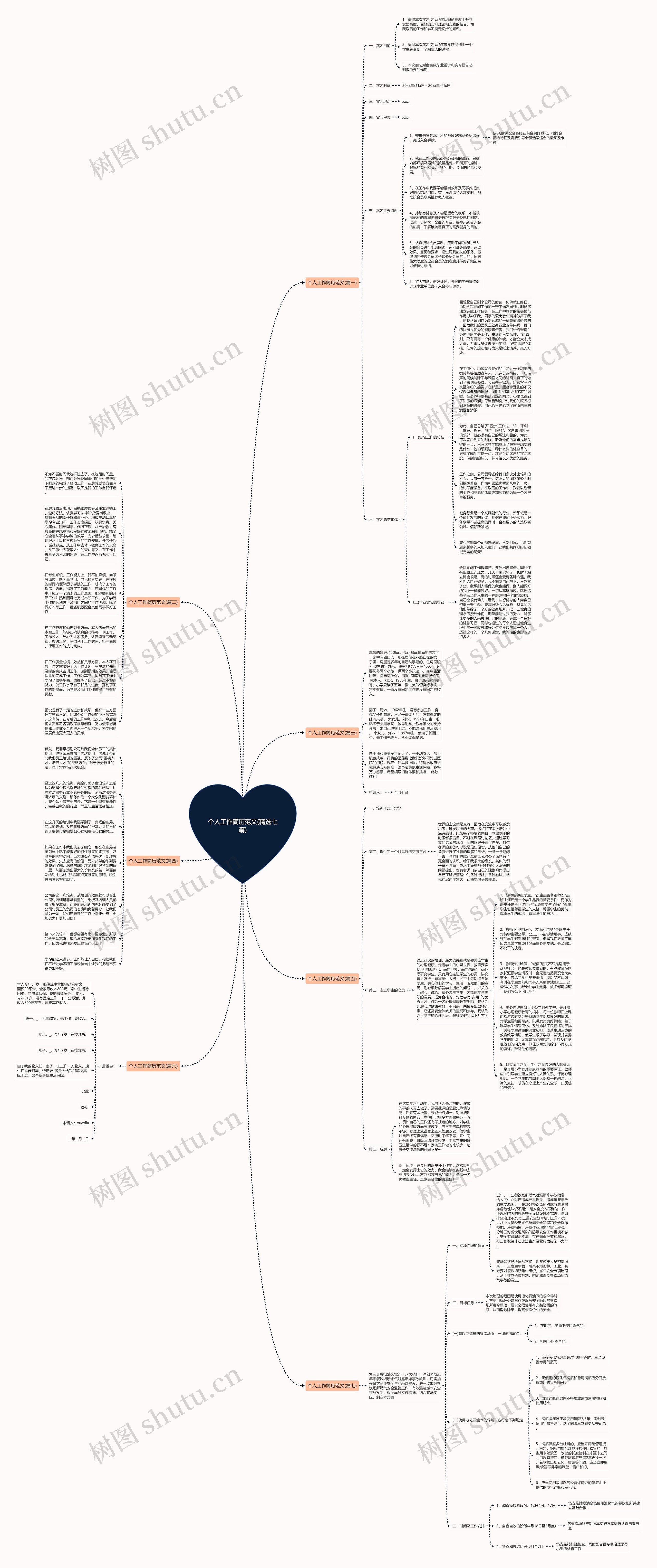 个人工作简历范文(精选七篇)思维导图