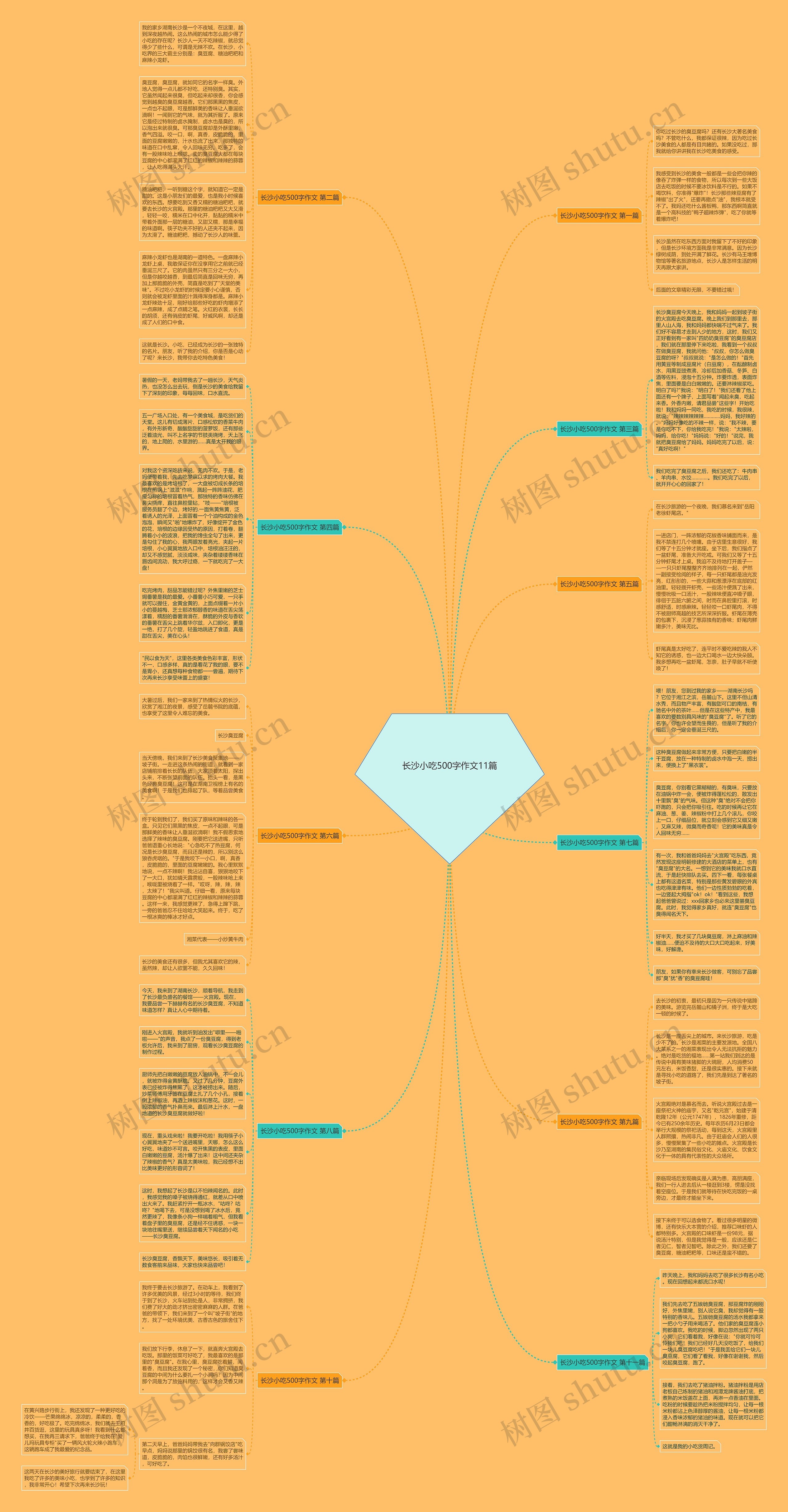 长沙小吃500字作文11篇思维导图