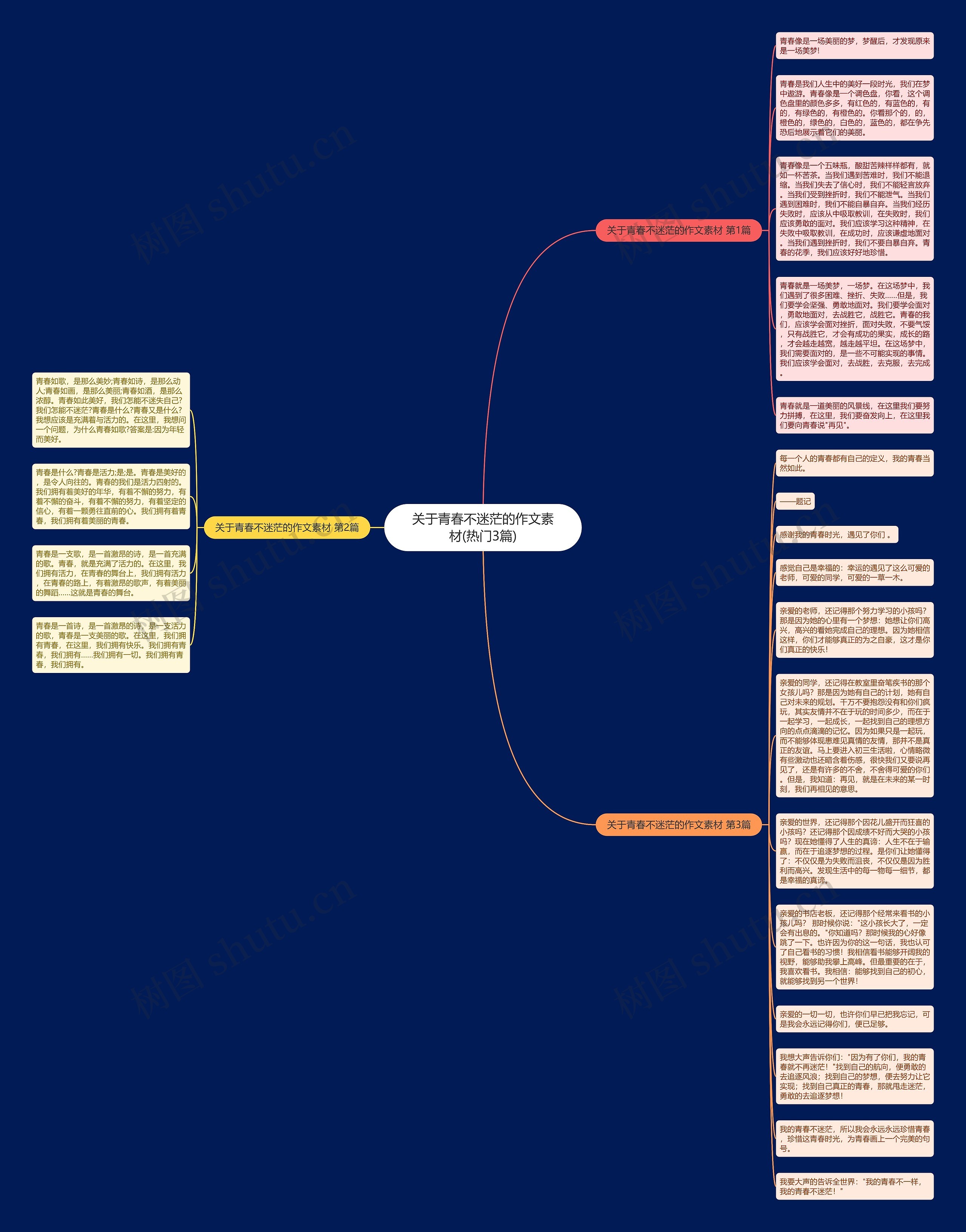 关于青春不迷茫的作文素材(热门3篇)思维导图