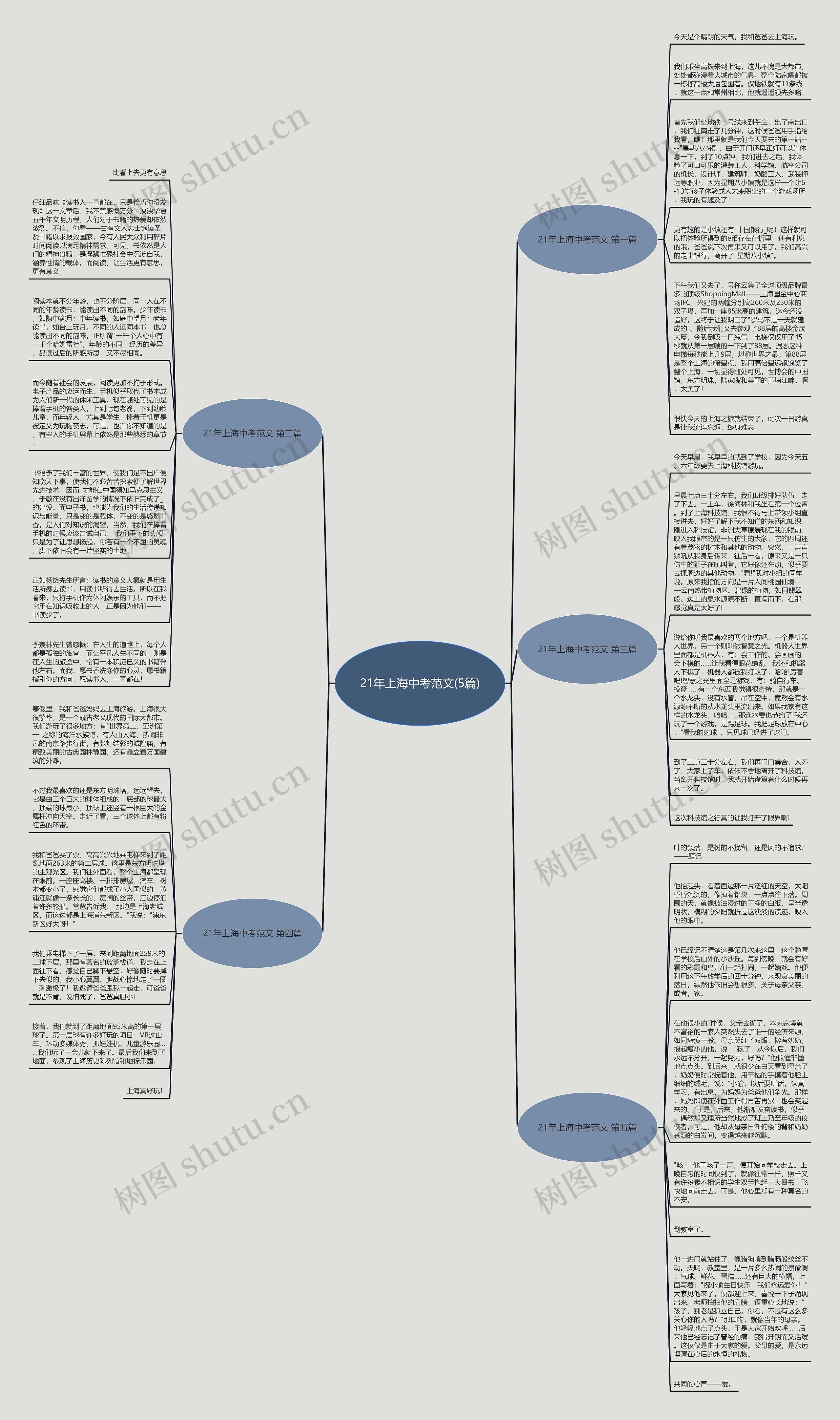 21年上海中考范文(5篇)思维导图
