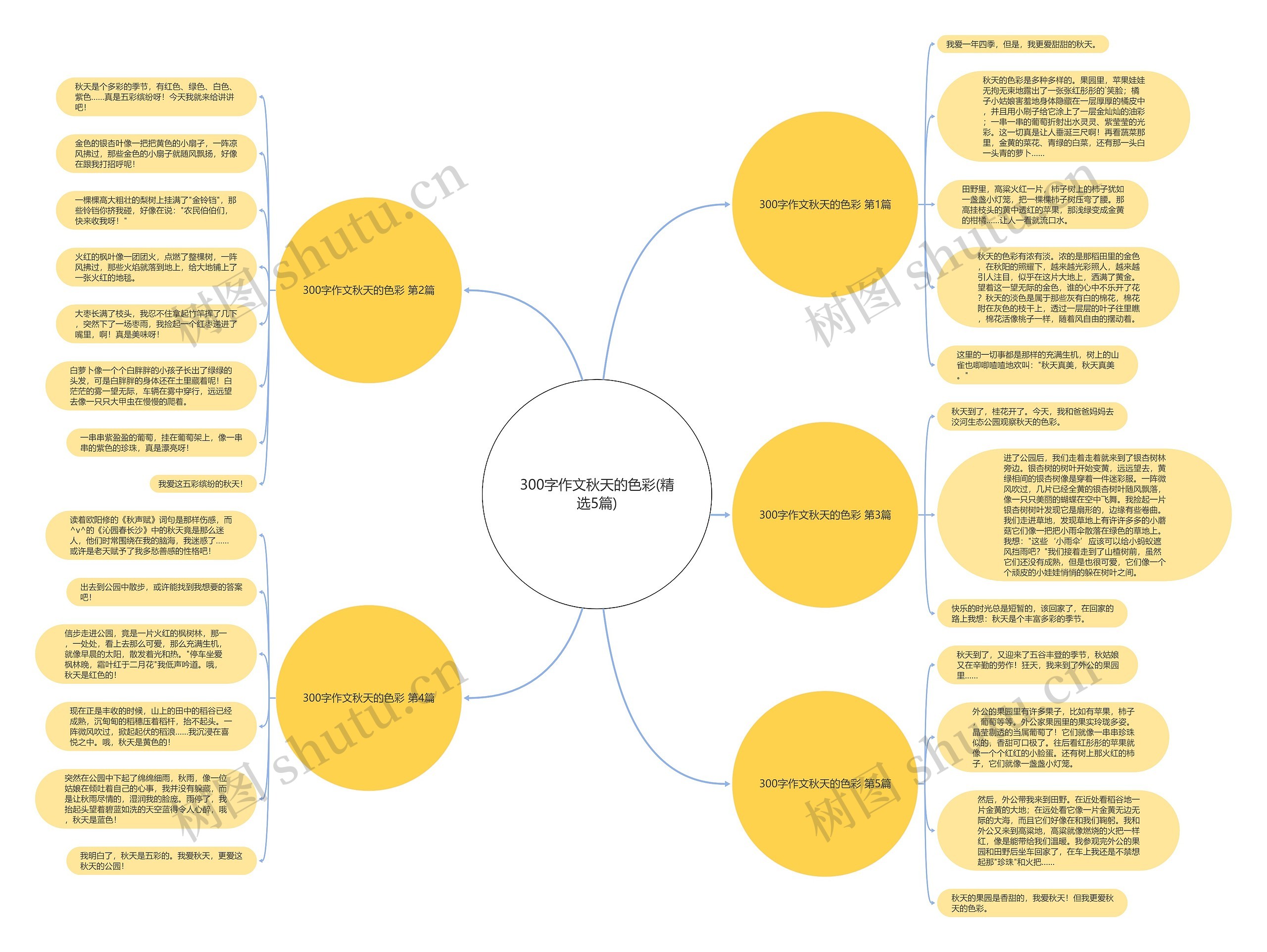 300字作文秋天的色彩(精选5篇)思维导图