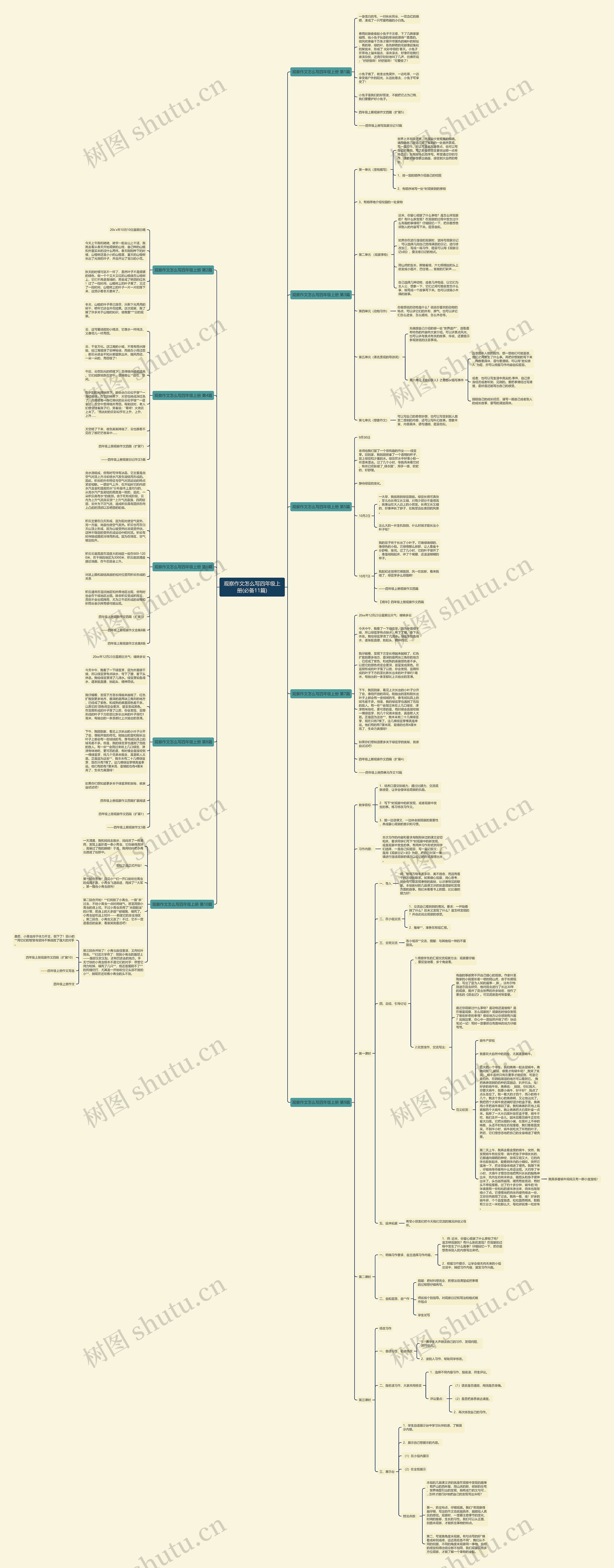 观察作文怎么写四年级上册(必备11篇)思维导图