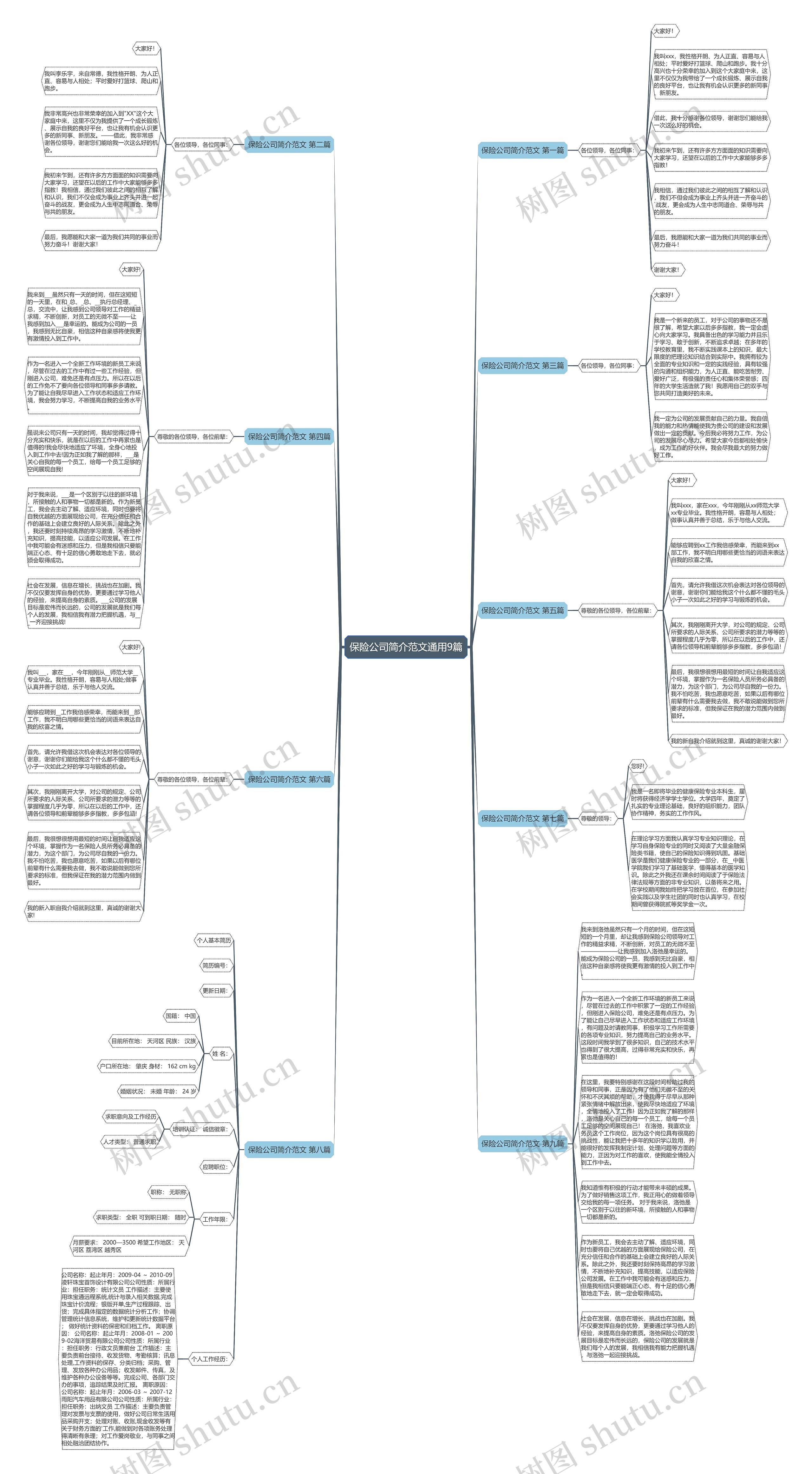 保险公司简介范文通用9篇思维导图