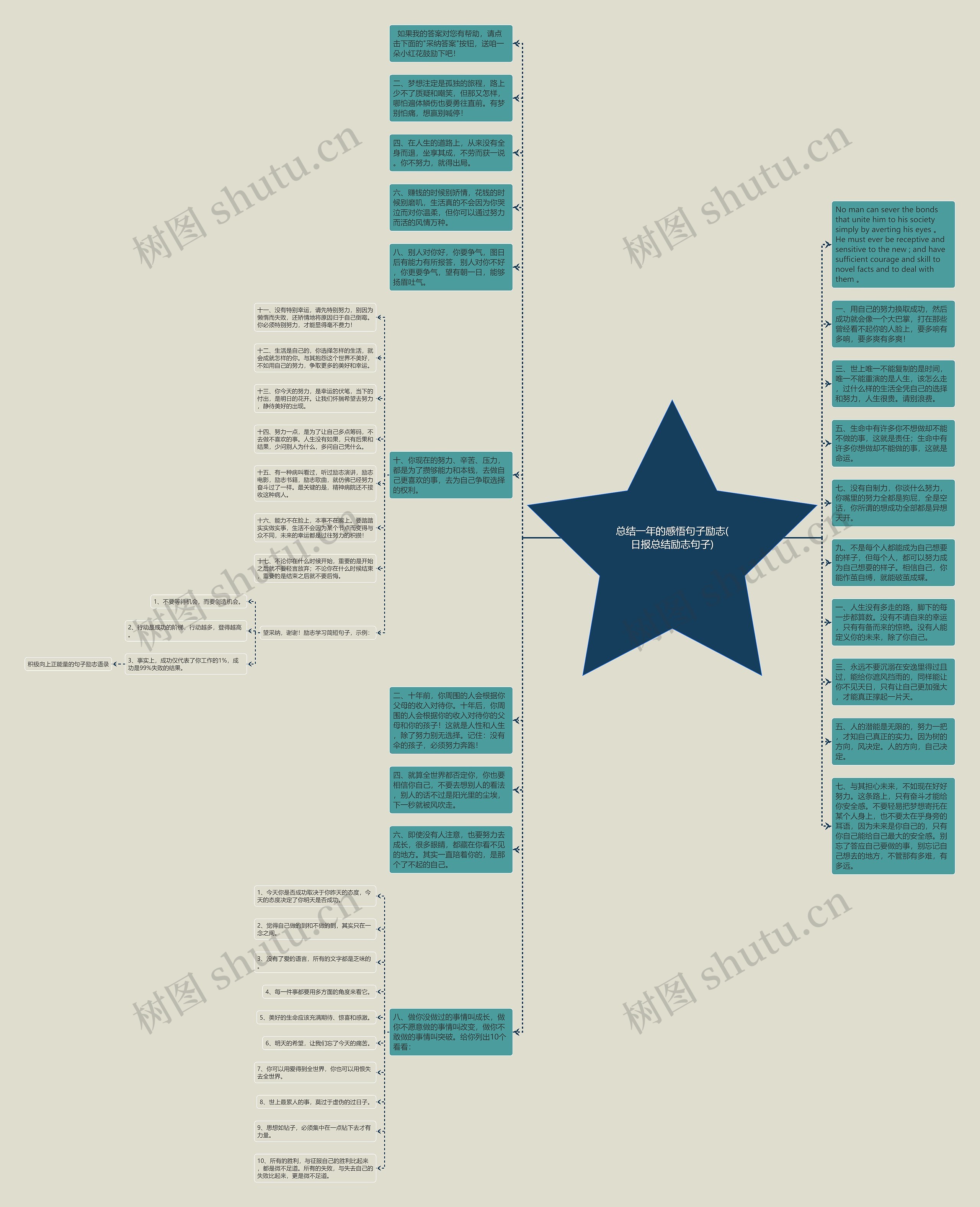 总结一年的感悟句子励志(日报总结励志句子)思维导图