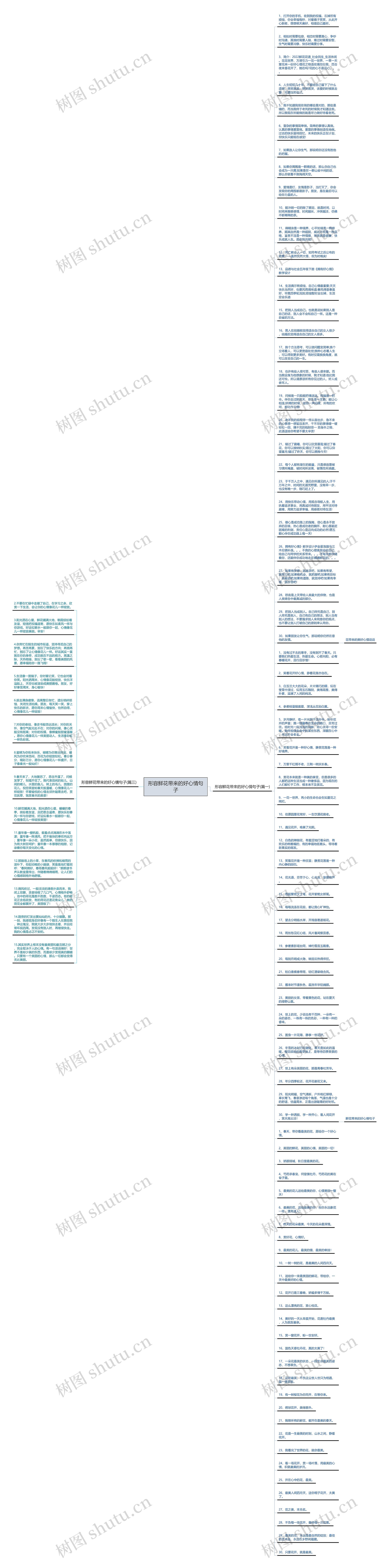 形容鲜花带来的好心情句子思维导图