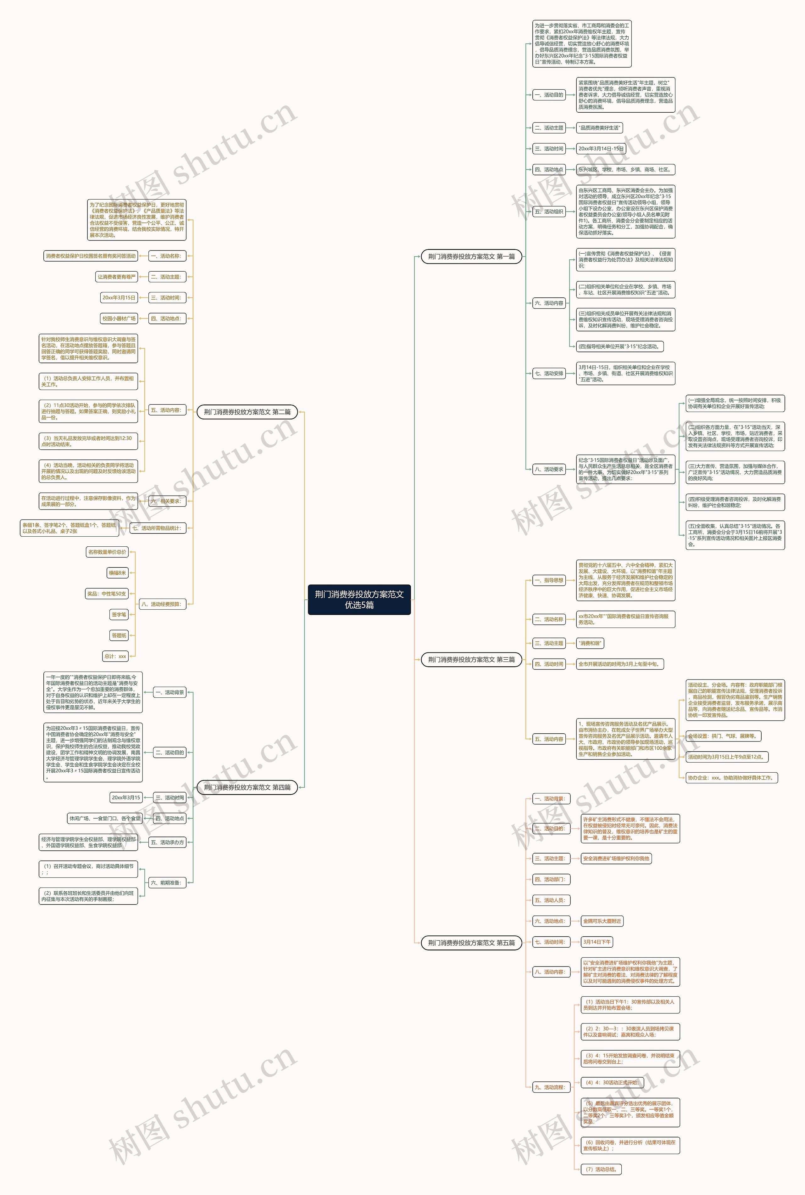荆门消费券投放方案范文优选5篇思维导图