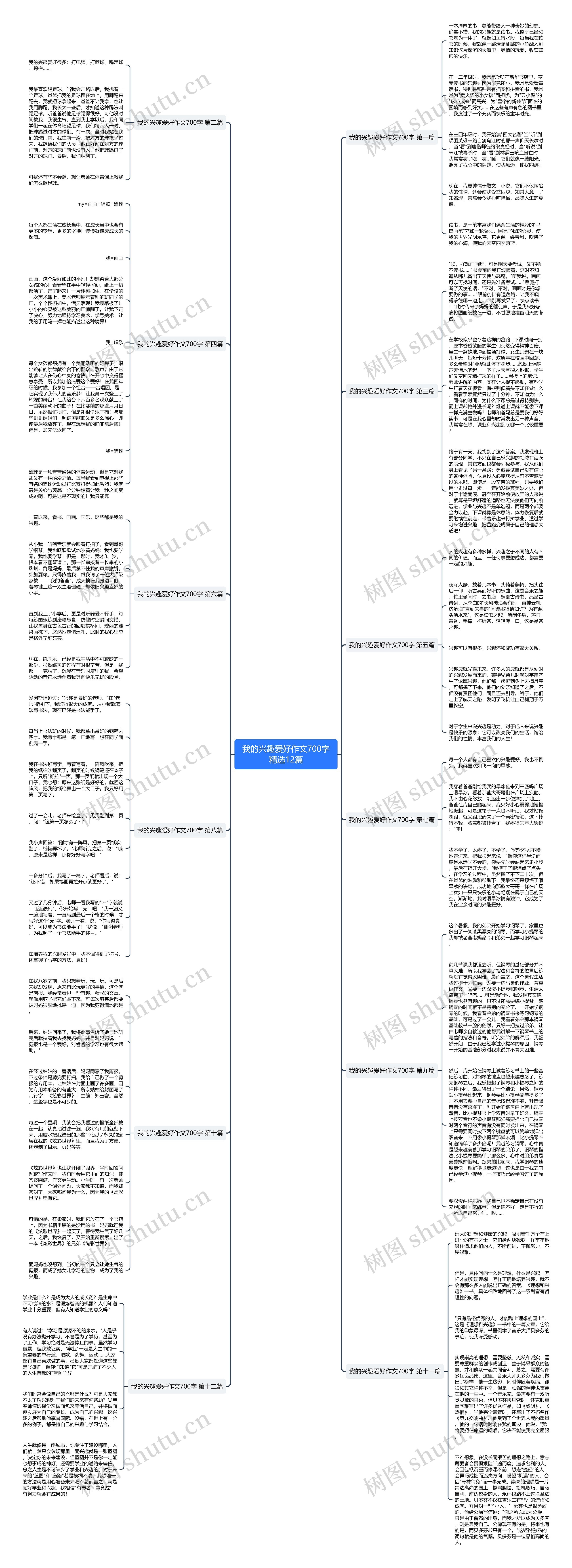 我的兴趣爱好作文700字精选12篇思维导图