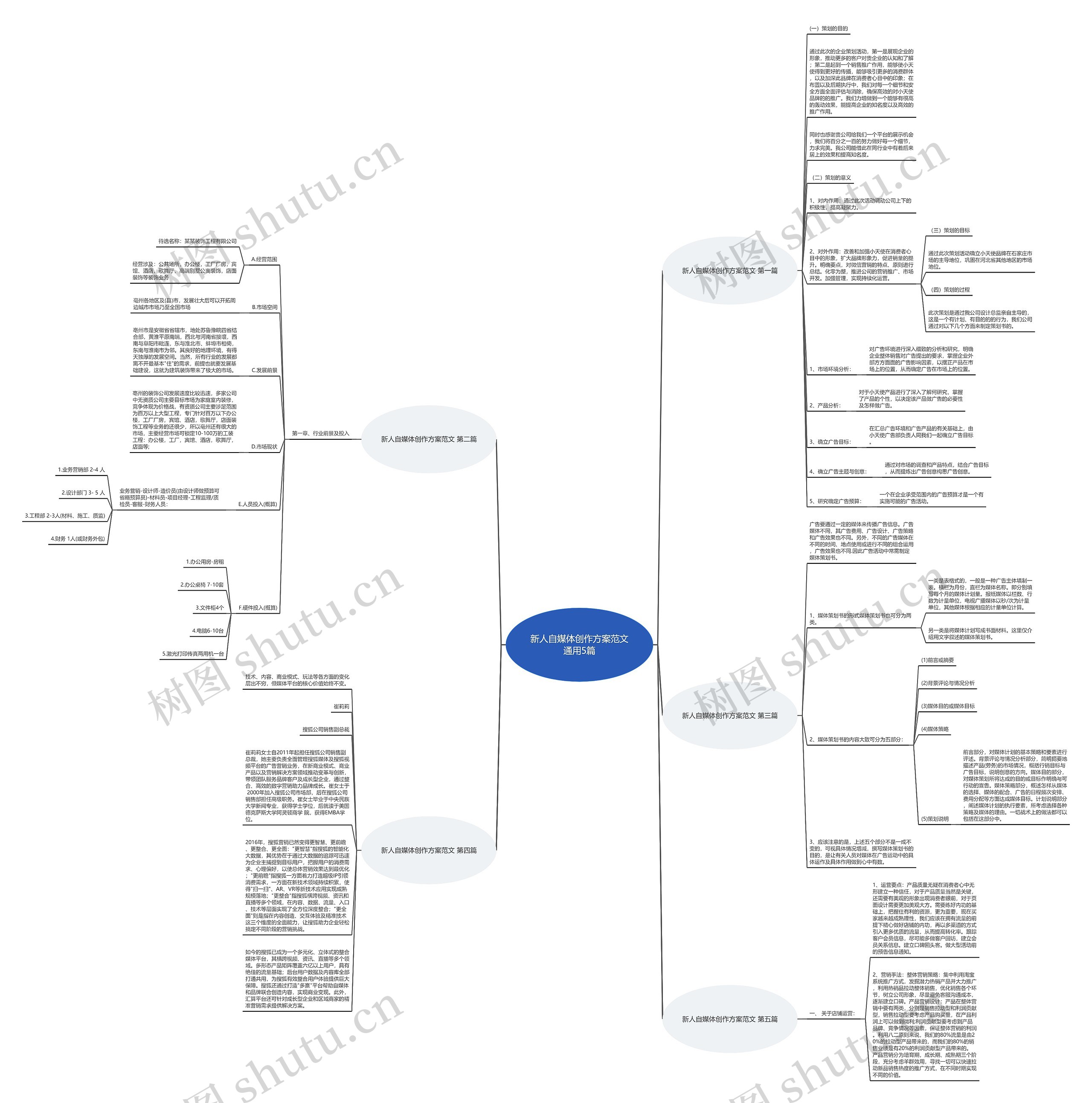 新人自媒体创作方案范文通用5篇思维导图
