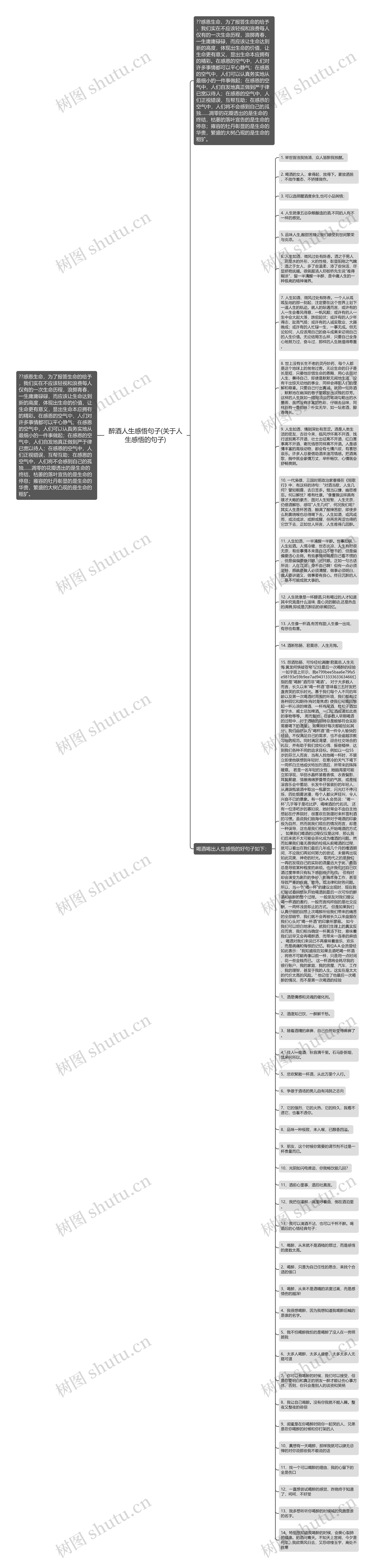 醉酒人生感悟句子(关于人生感悟的句子)思维导图