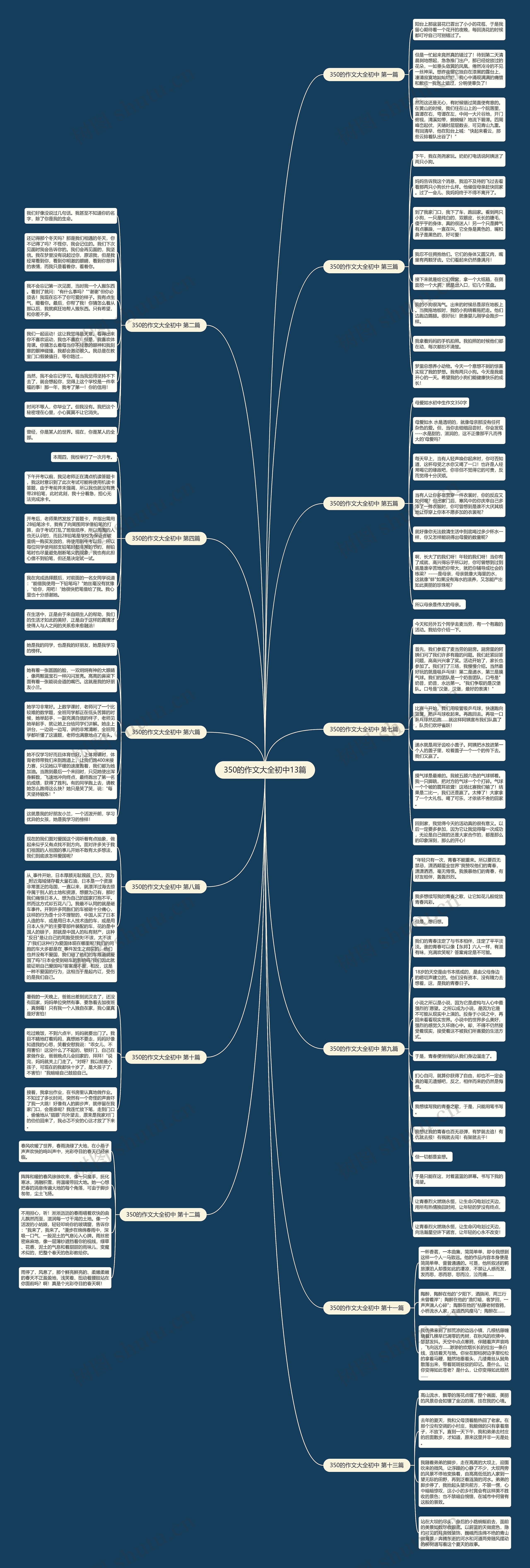 350的作文大全初中13篇思维导图